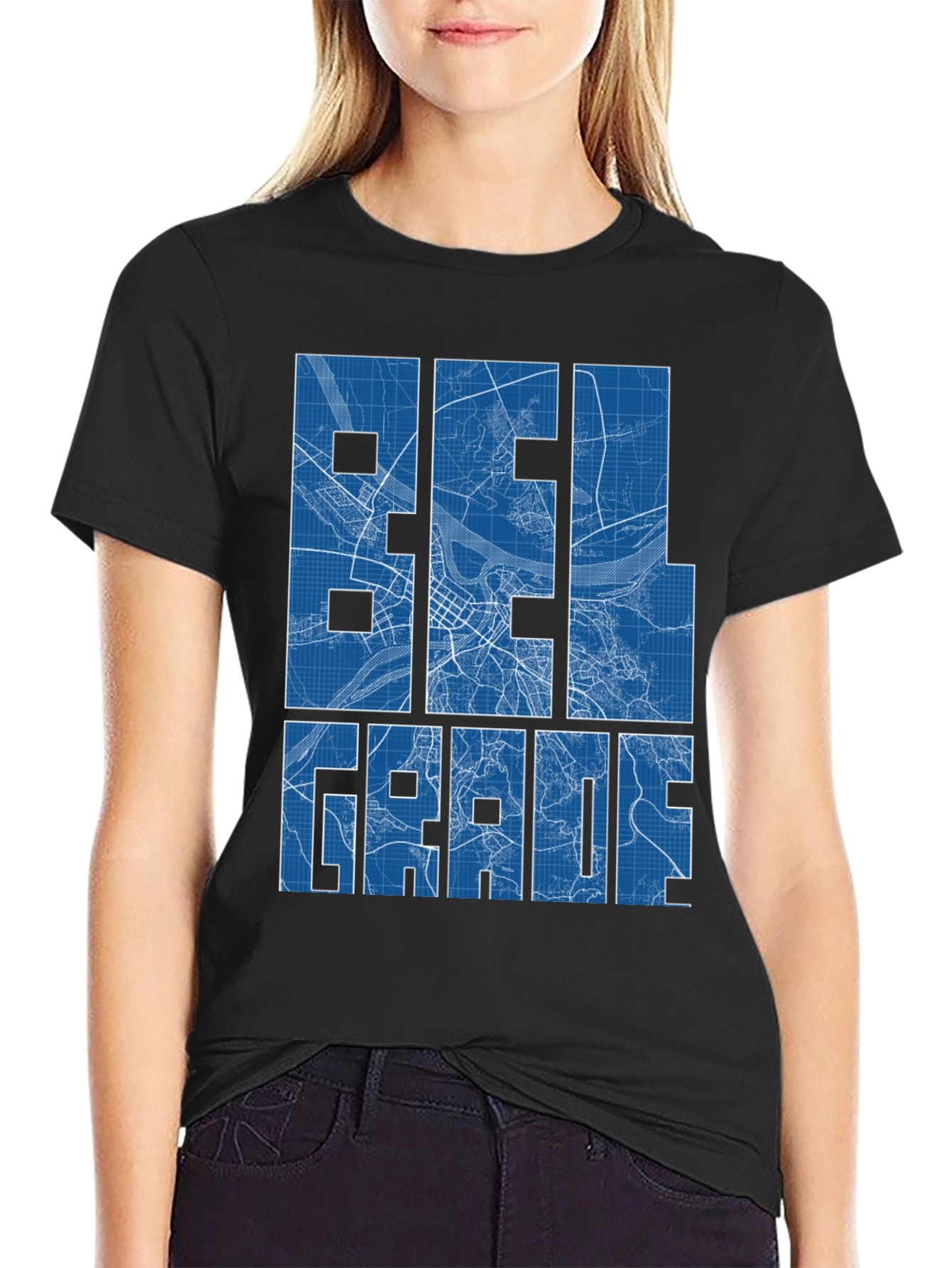Belgrade Map T-Shirt - Urban Cityscape Design