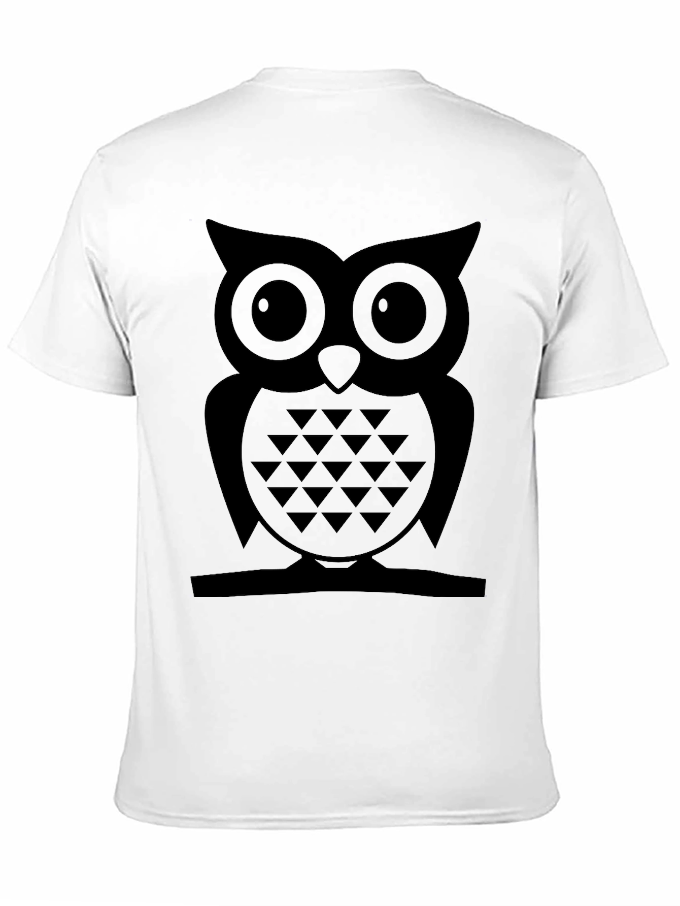 Cool Owl Graphic T-Shirt - Black Cotton Blend