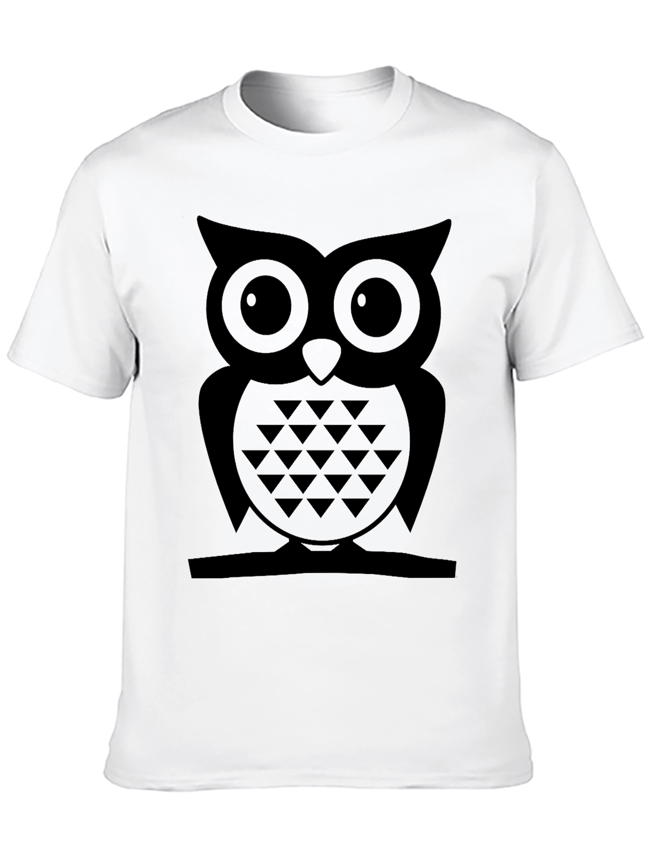 Cool Owl Graphic T-Shirt - Black Cotton Blend
