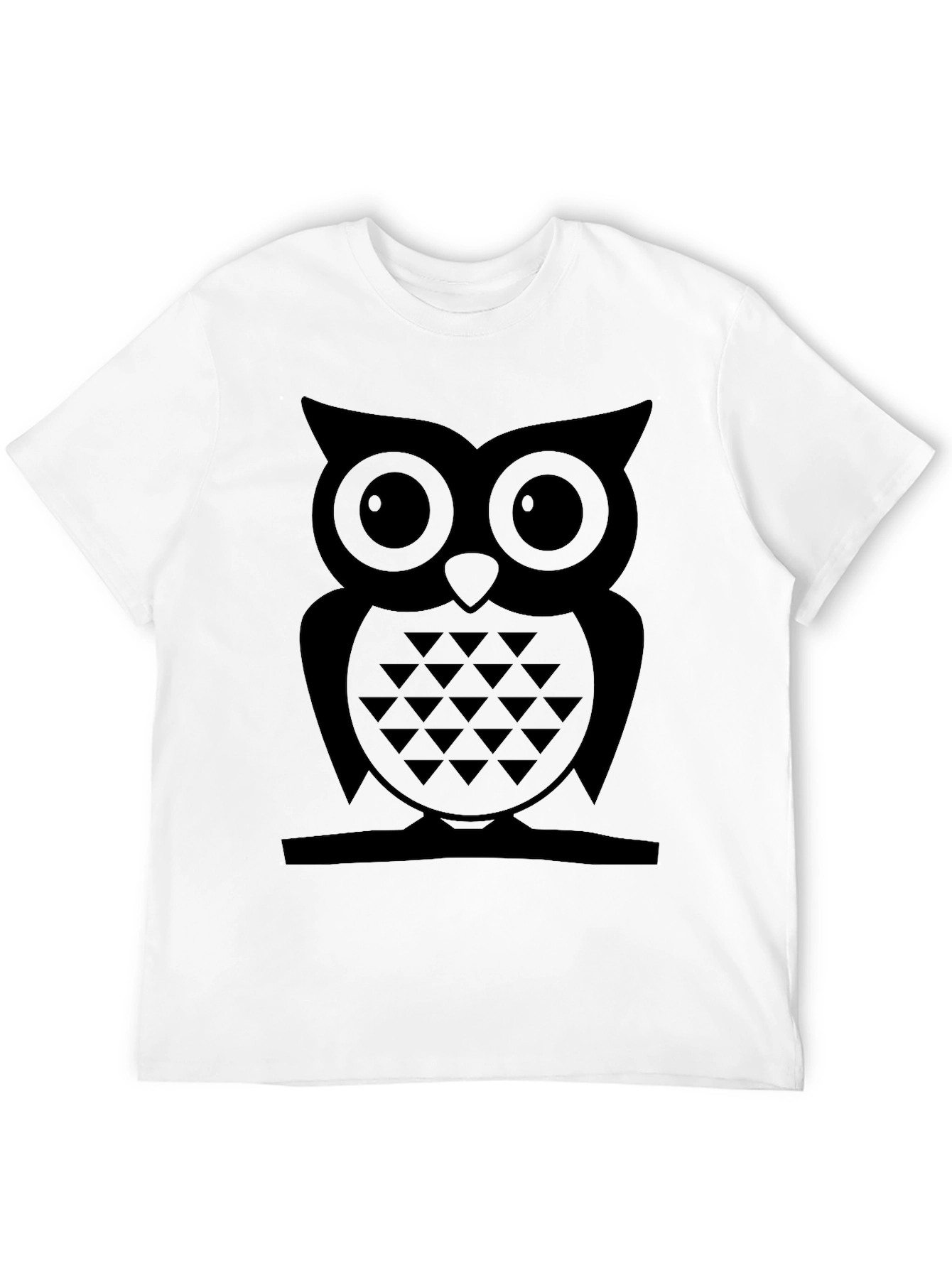Cool Owl Graphic T-Shirt - Black Cotton Blend