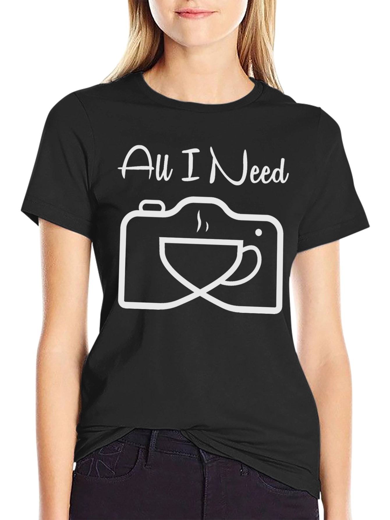All I Need Camera & Coffee Graphic T-Shirt