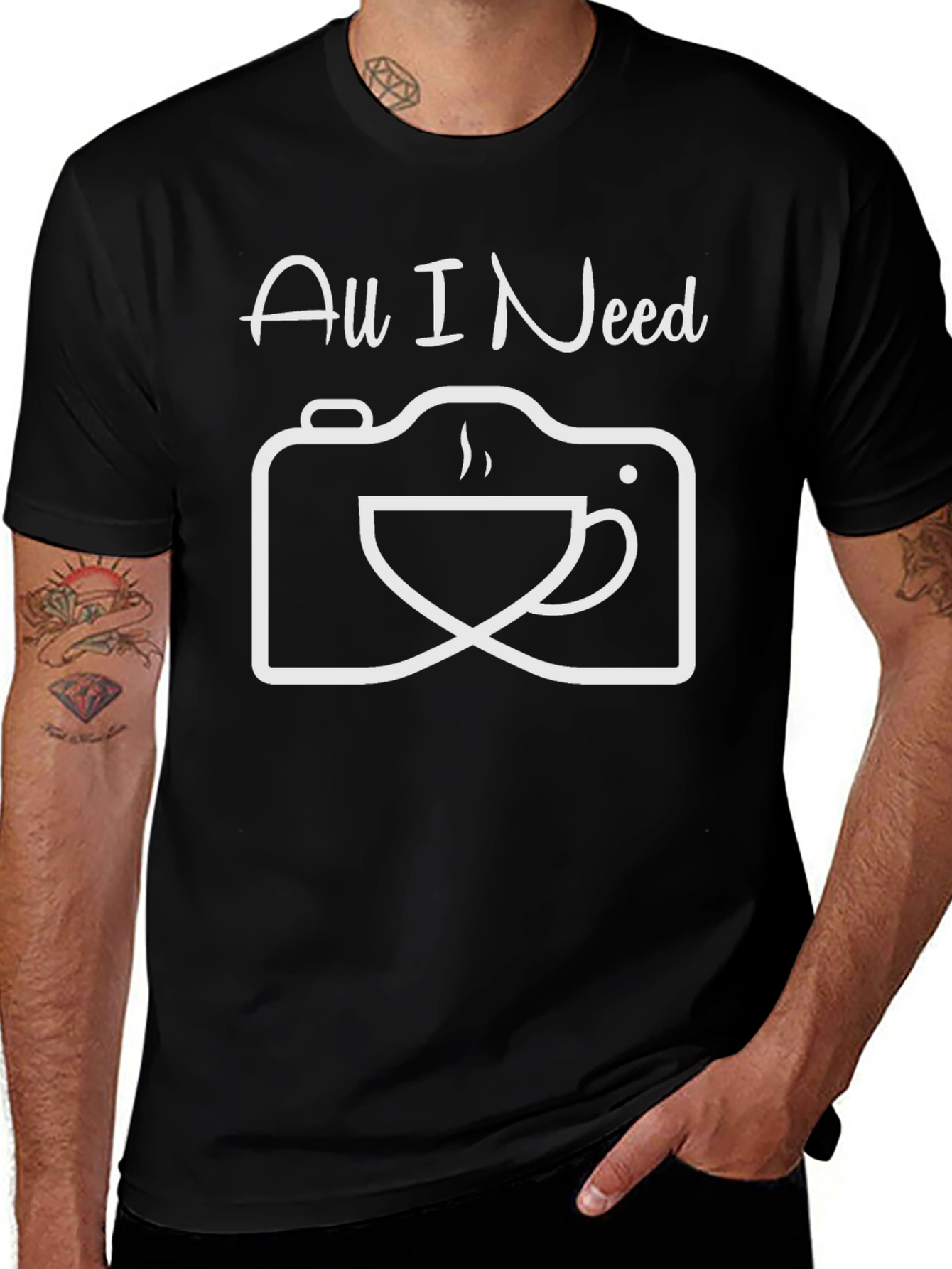 All I Need Camera & Coffee Graphic T-Shirt