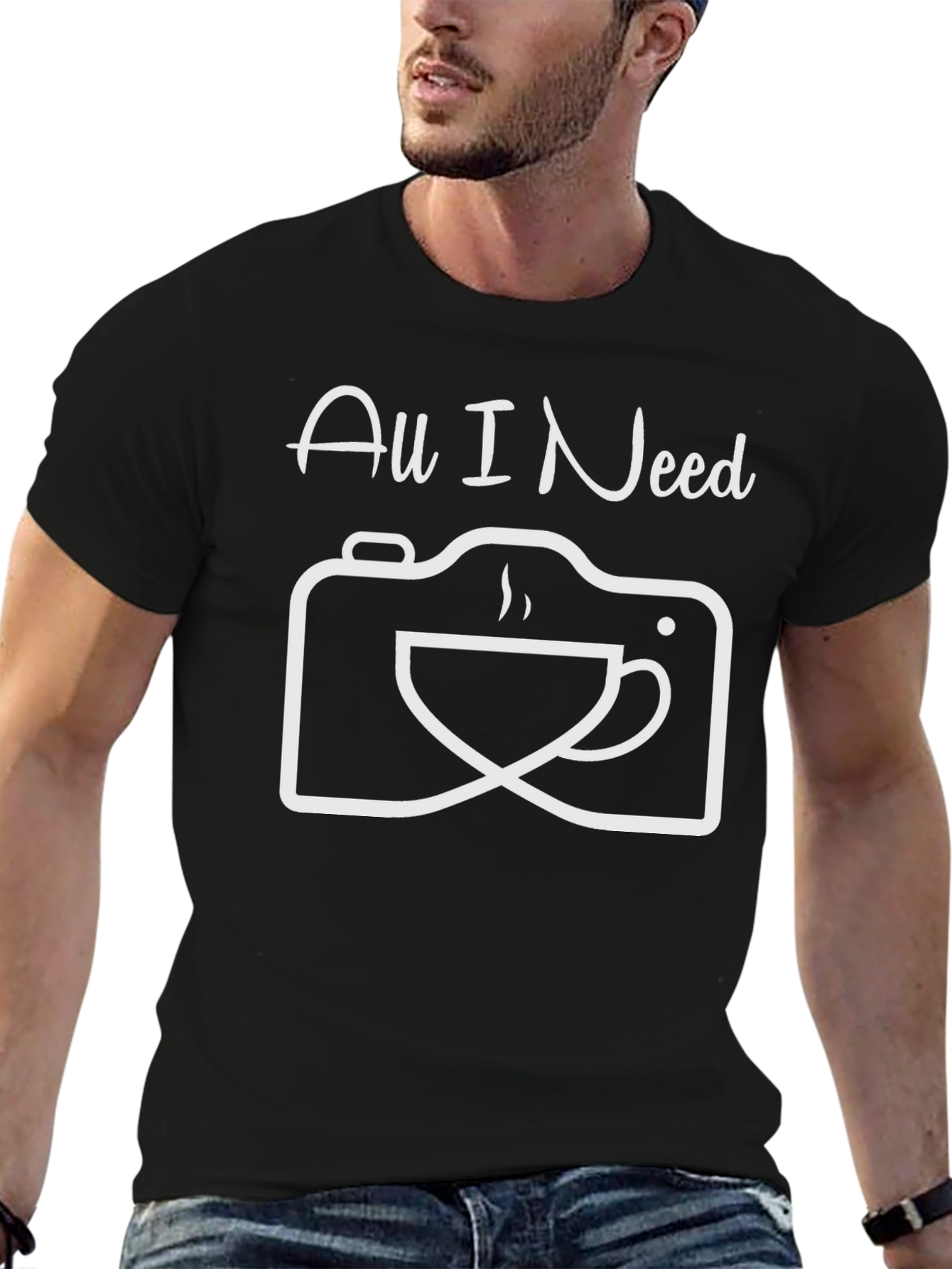 All I Need Camera & Coffee Graphic T-Shirt
