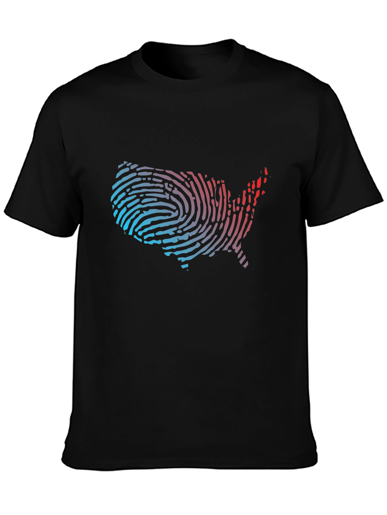 USA Fingerprint Map Graphic Tee