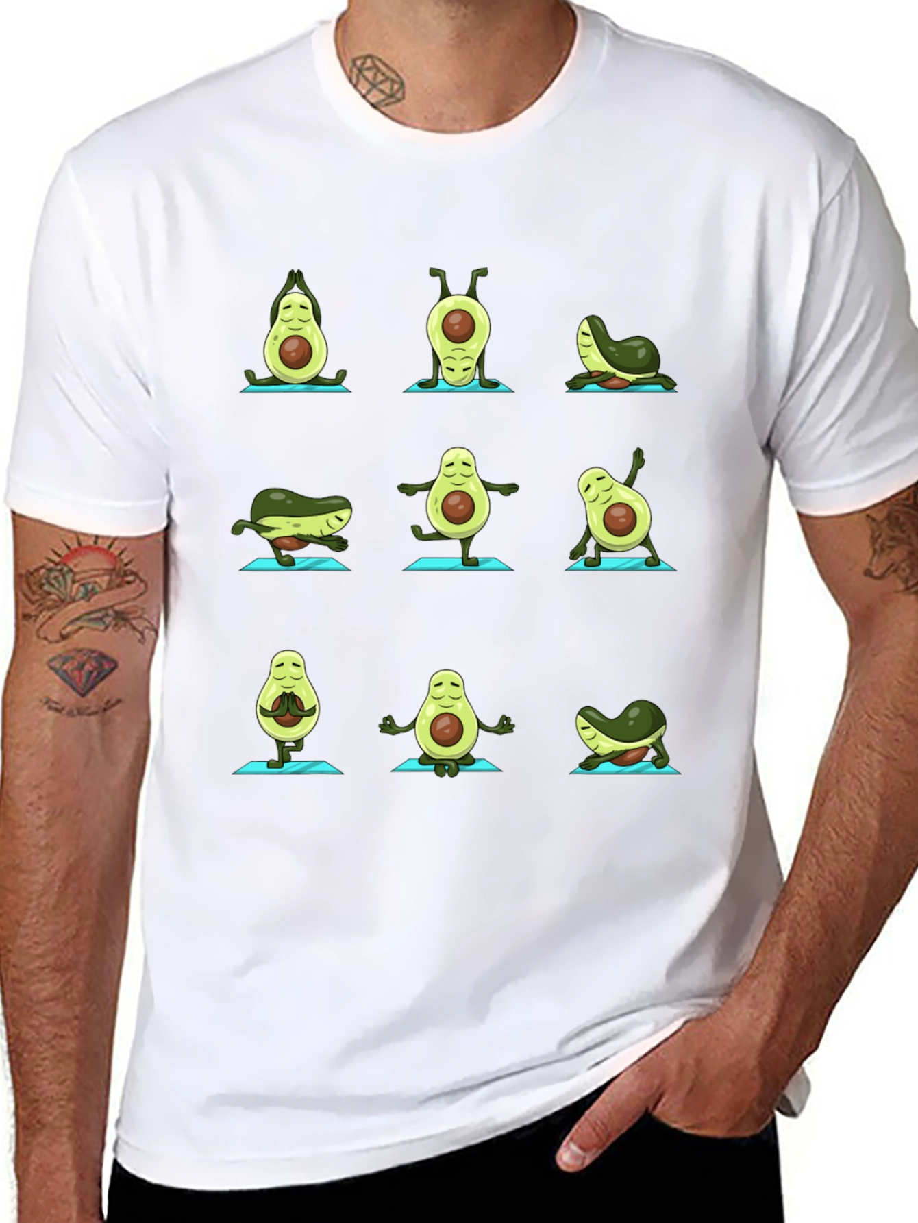 Avocado Yoga Black T-Shirt