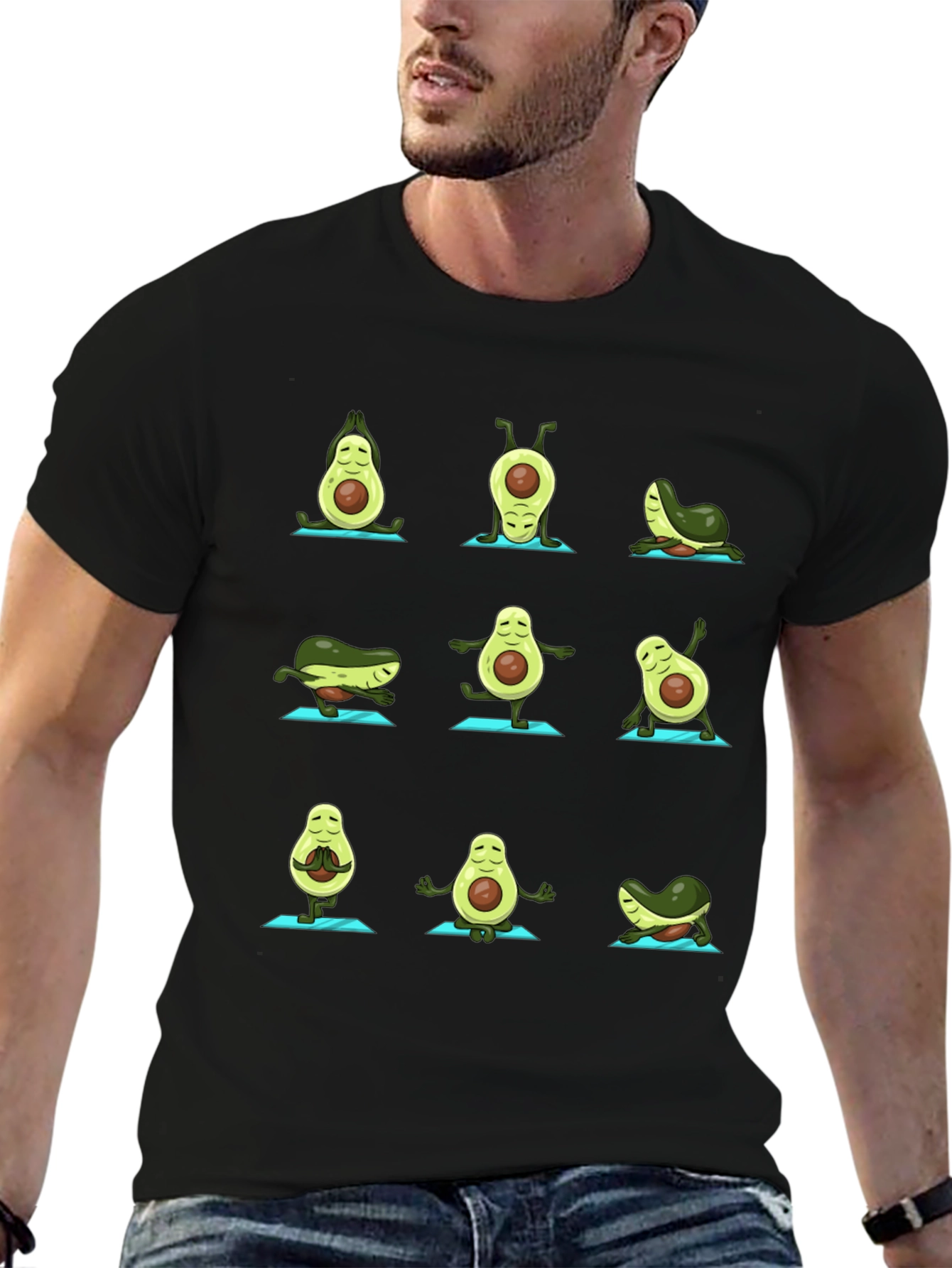 Avocado Yoga Black T-Shirt