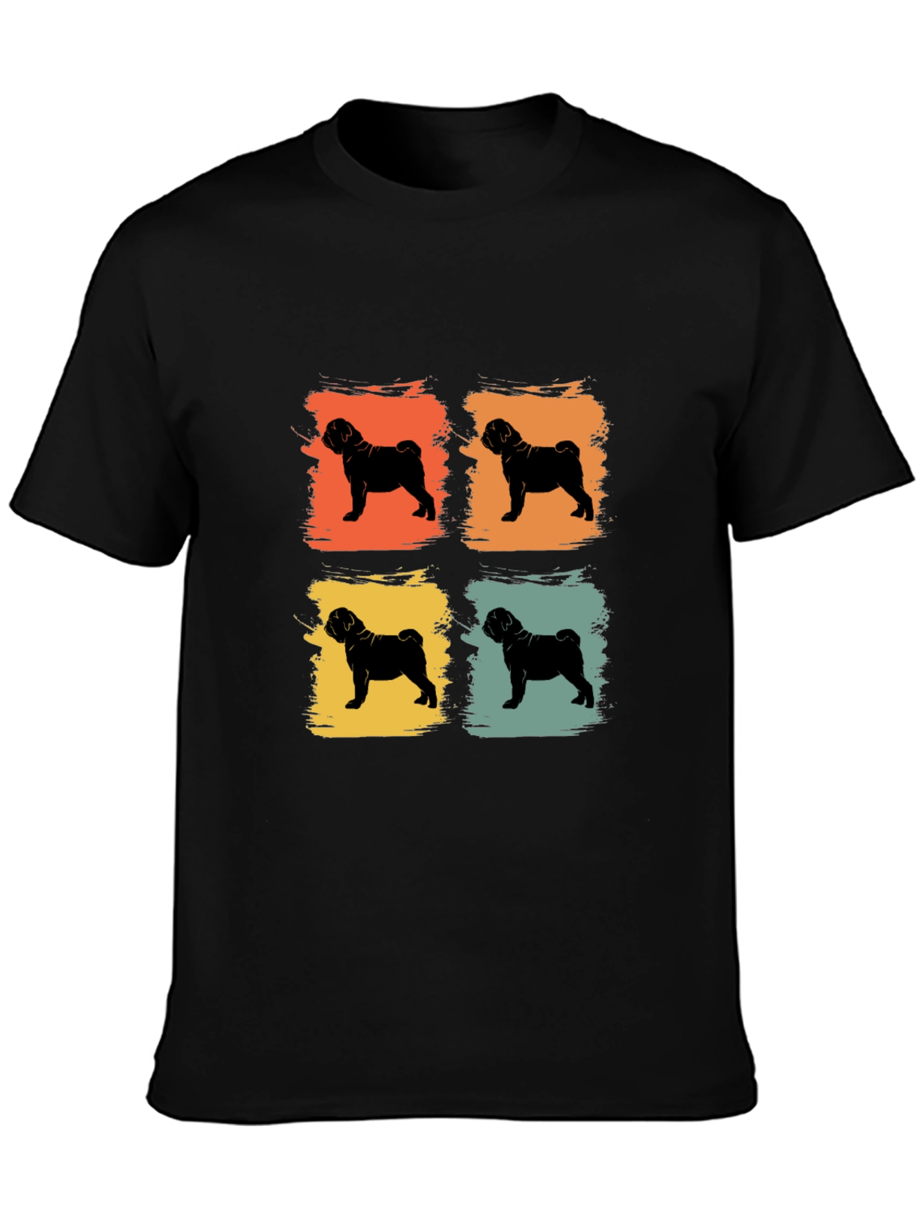 Retro Pug Pop Art Mens T-Shirt