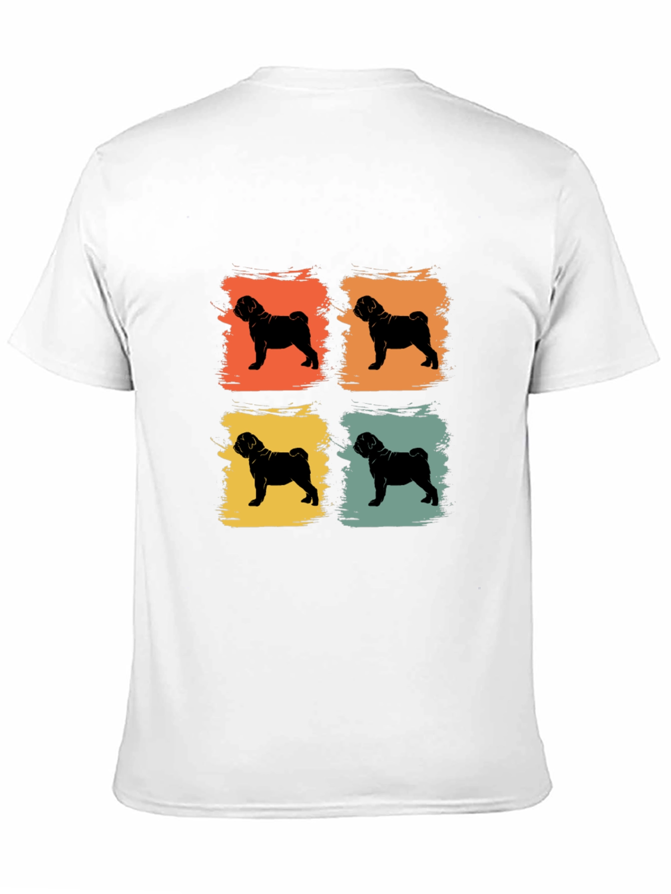 Retro Pug Pop Art Mens T-Shirt