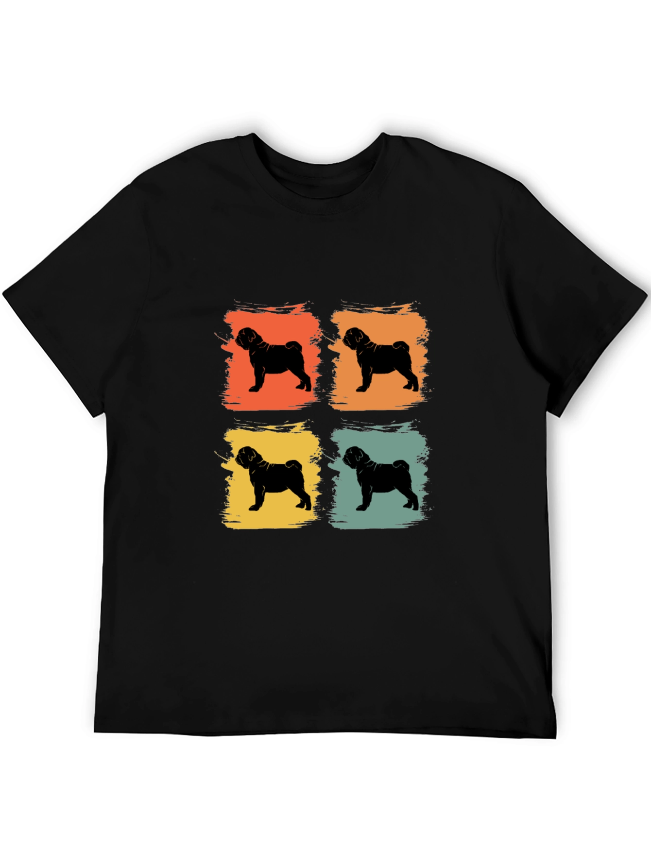 Retro Pug Pop Art Mens T-Shirt