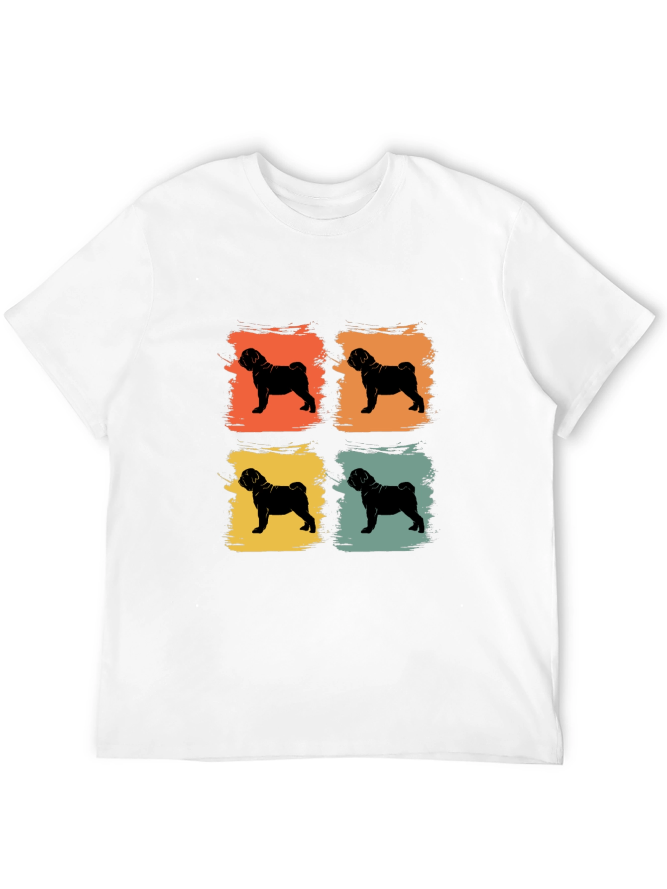 Retro Pug Pop Art Mens T-Shirt