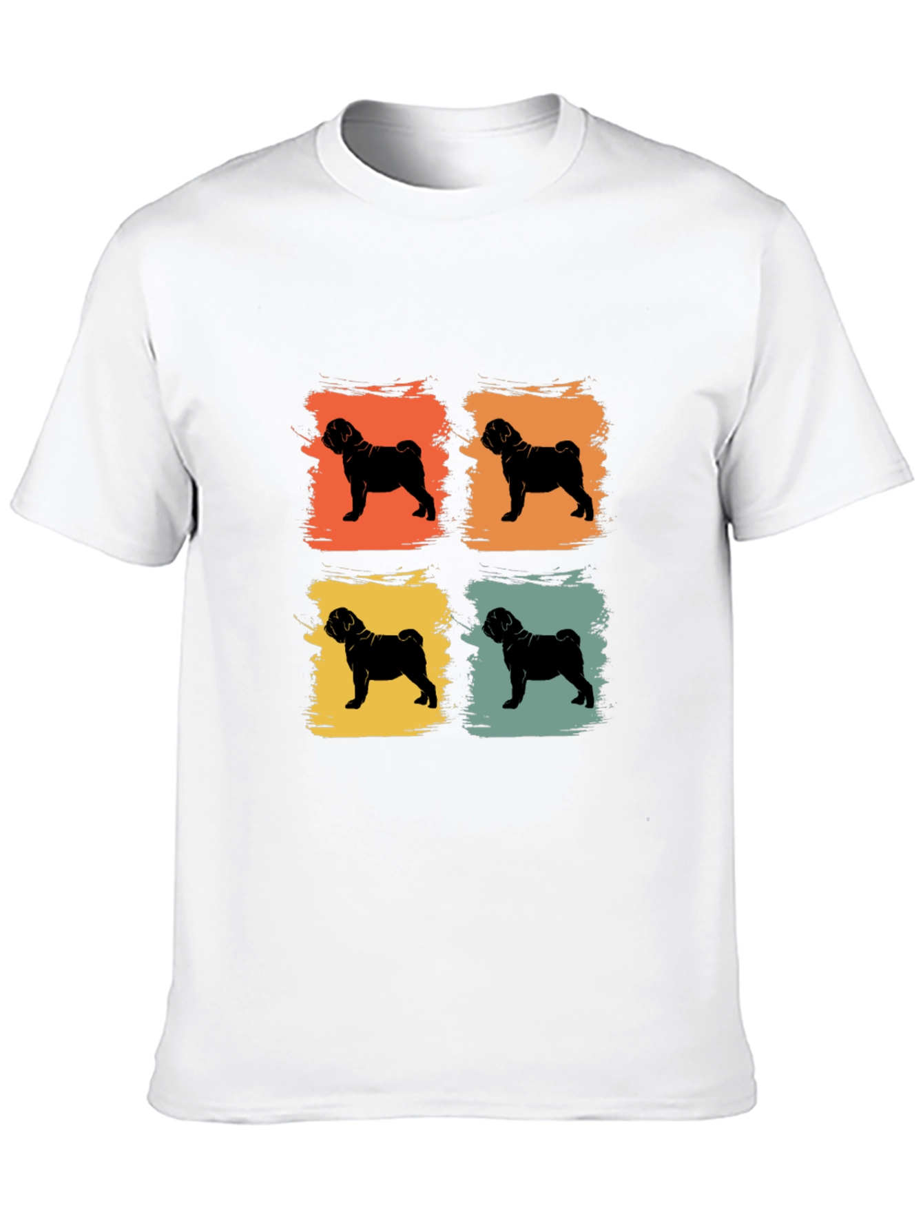 Retro Pug Pop Art Mens T-Shirt