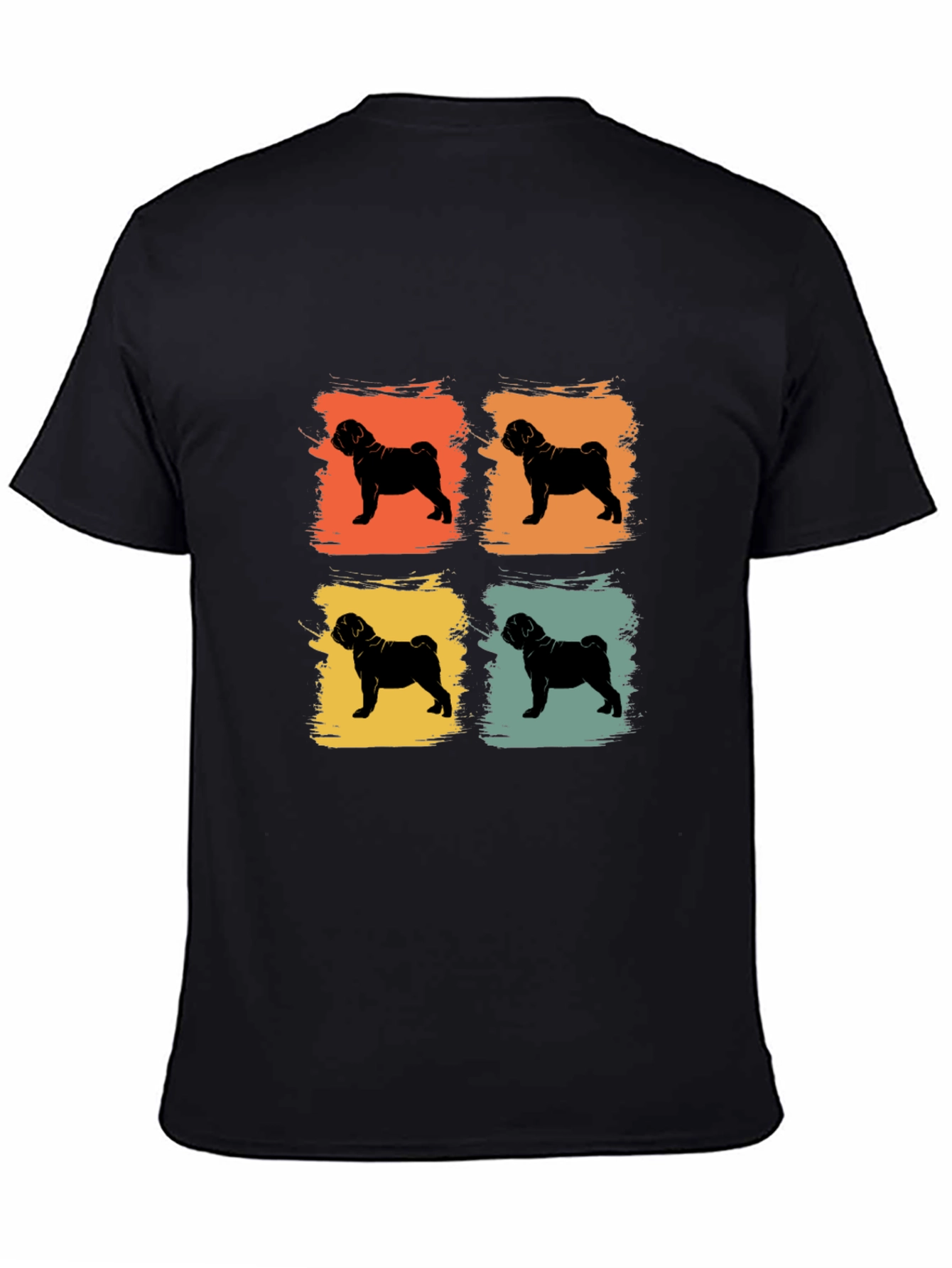 Retro Pug Pop Art Mens T-Shirt