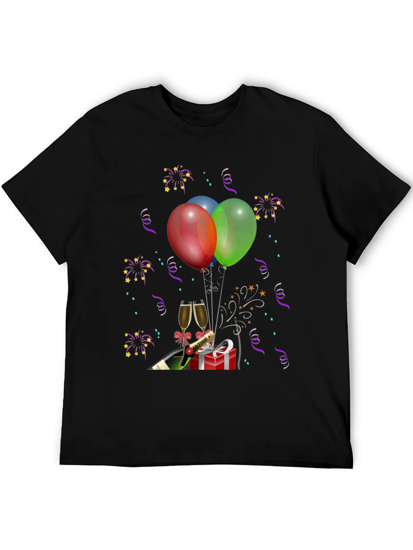 Celebration T-Shirt: Balloons Champagne Gift