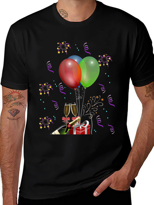 Celebration T-Shirt: Balloons Champagne Gift