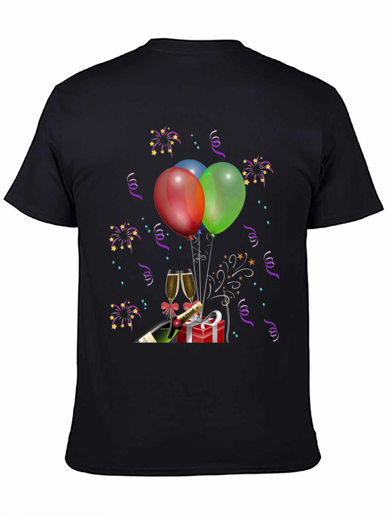 Celebration T-Shirt: Balloons Champagne Gift