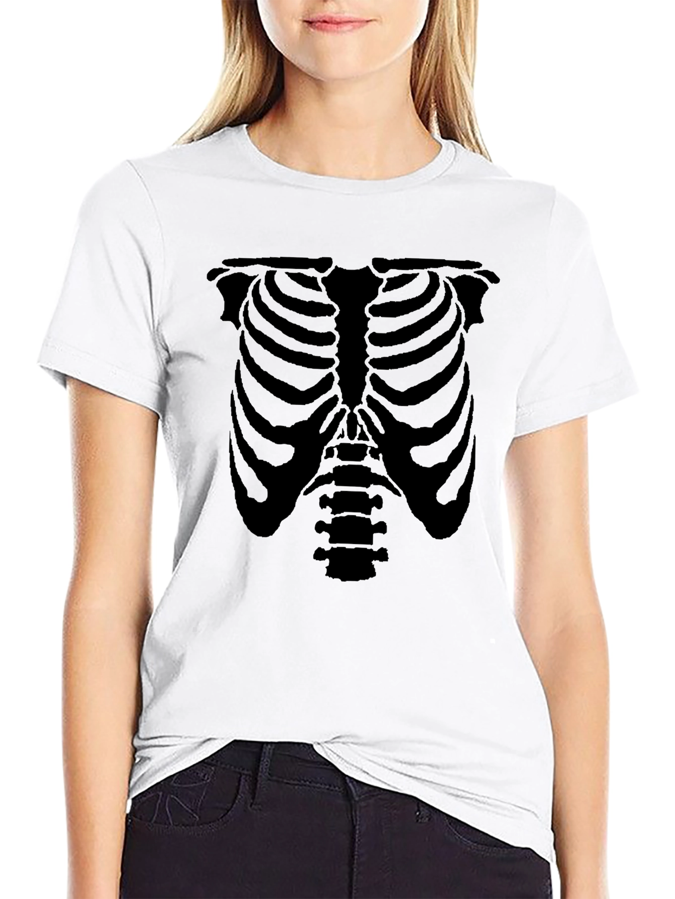 Skeleton Rib Cage Graphic Tee - Halloween Ready