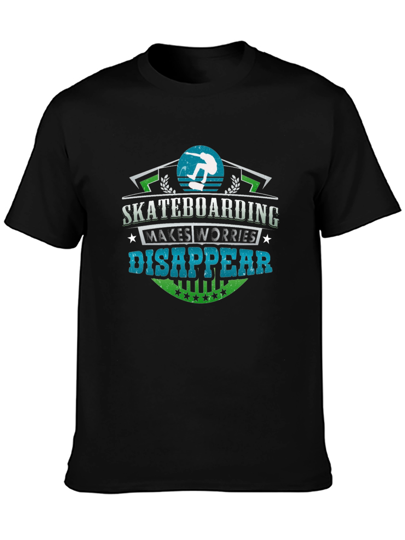 Skateboarding Makes Worries Disappear Graphic Tee