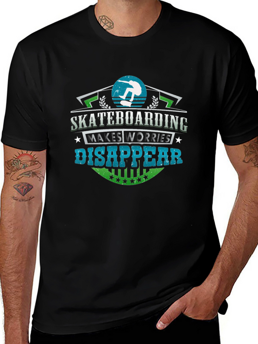 Skateboarding Makes Worries Disappear Graphic Tee