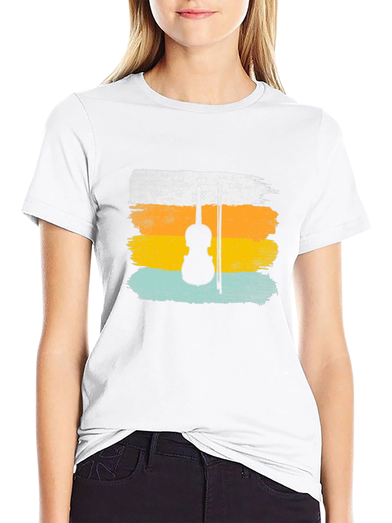 Violin Silhouette Retro T-Shirt