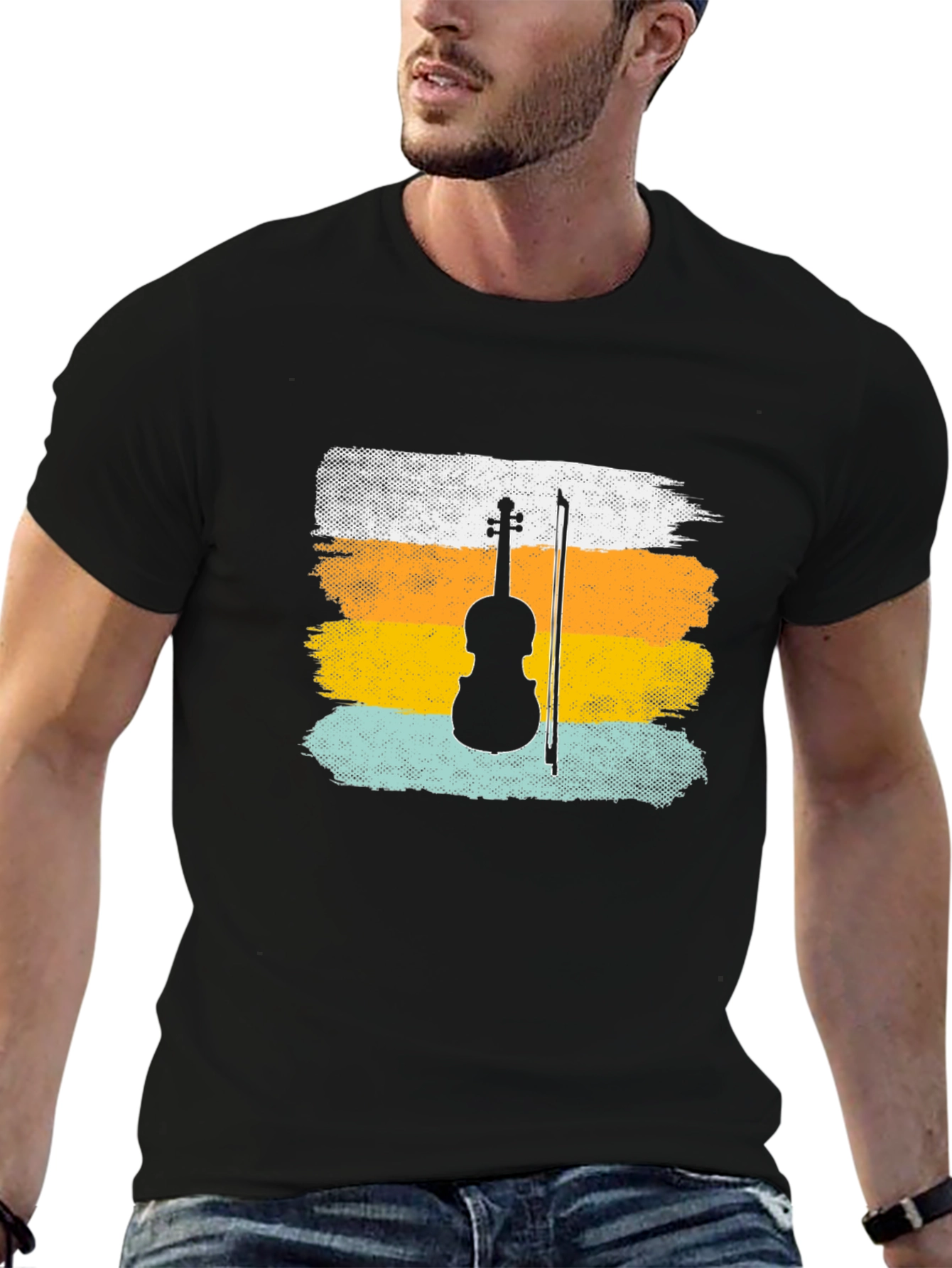 Violin Silhouette Retro T-Shirt