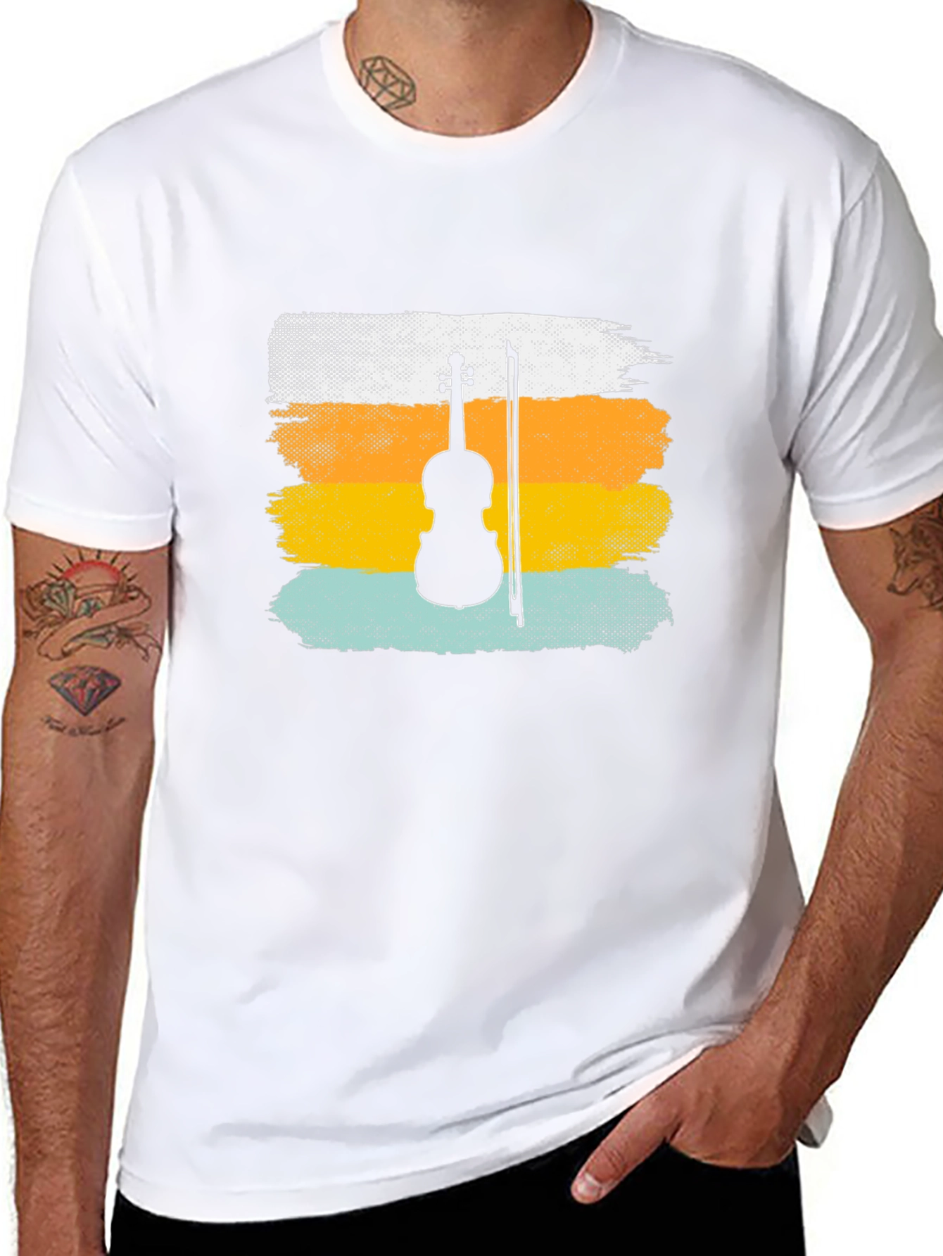 Violin Silhouette Retro T-Shirt