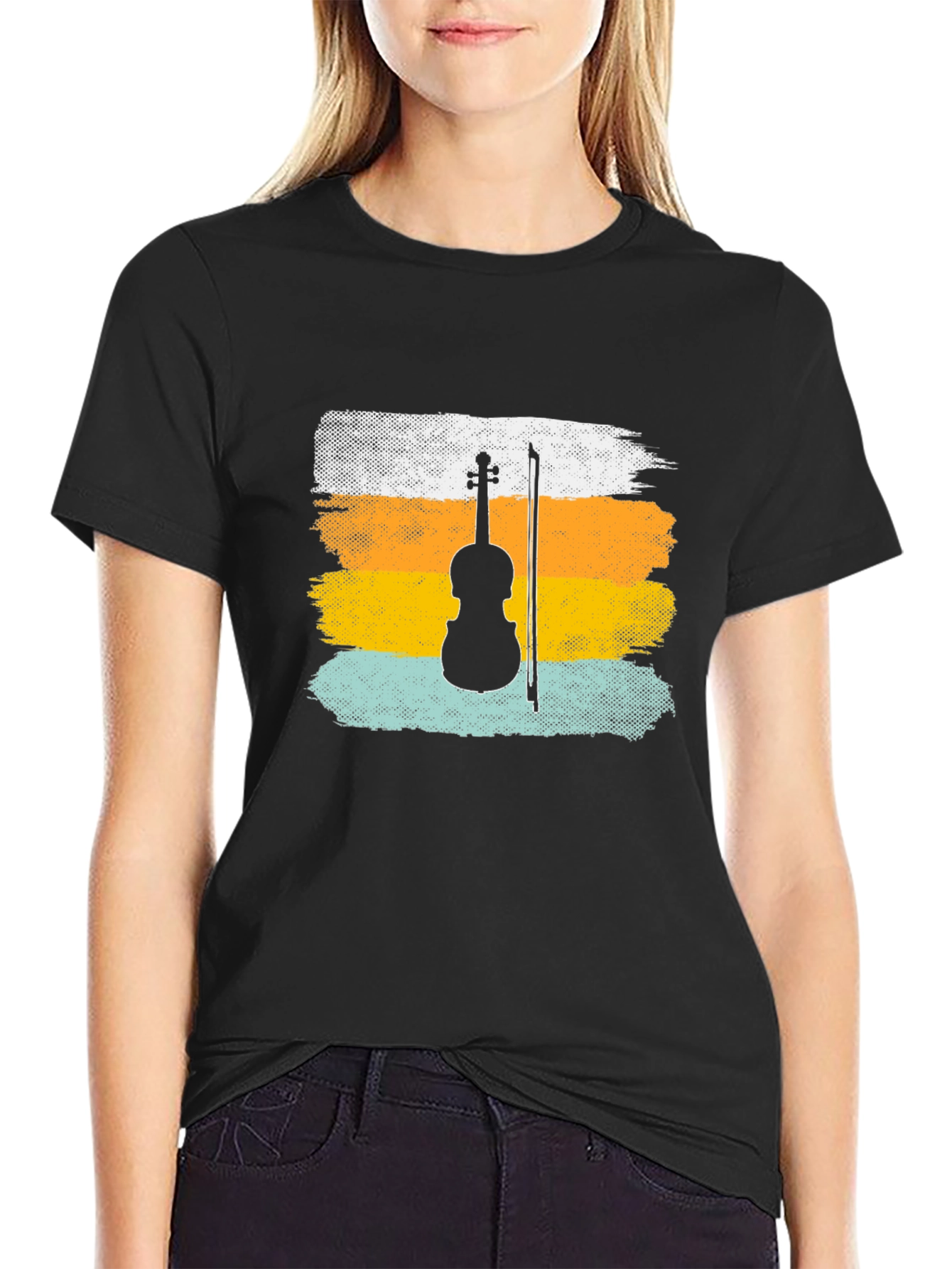 Violin Silhouette Retro T-Shirt