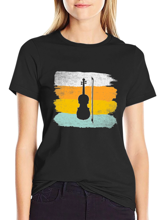 Violin Silhouette Retro T-Shirt