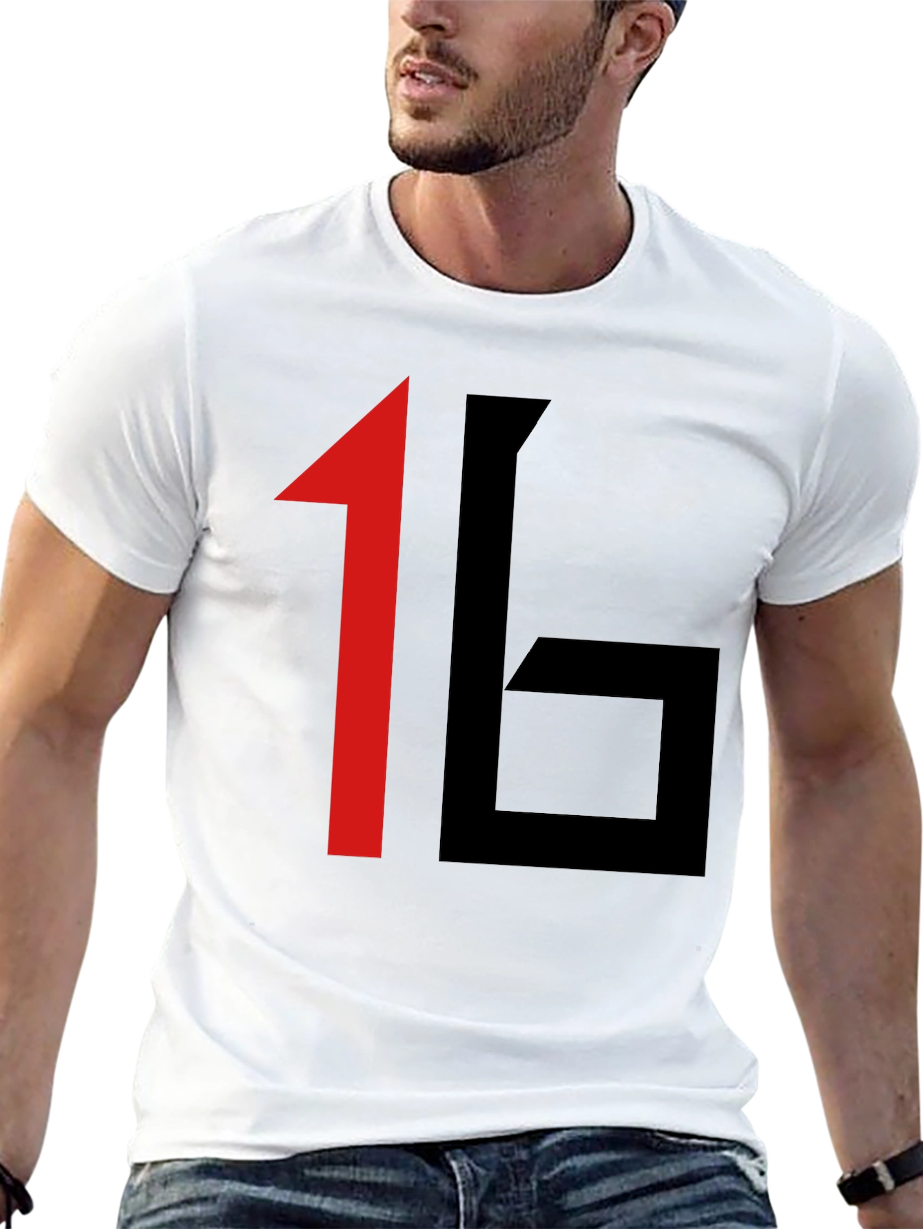Bold Graphic Tee: 16 Print Black T-Shirt