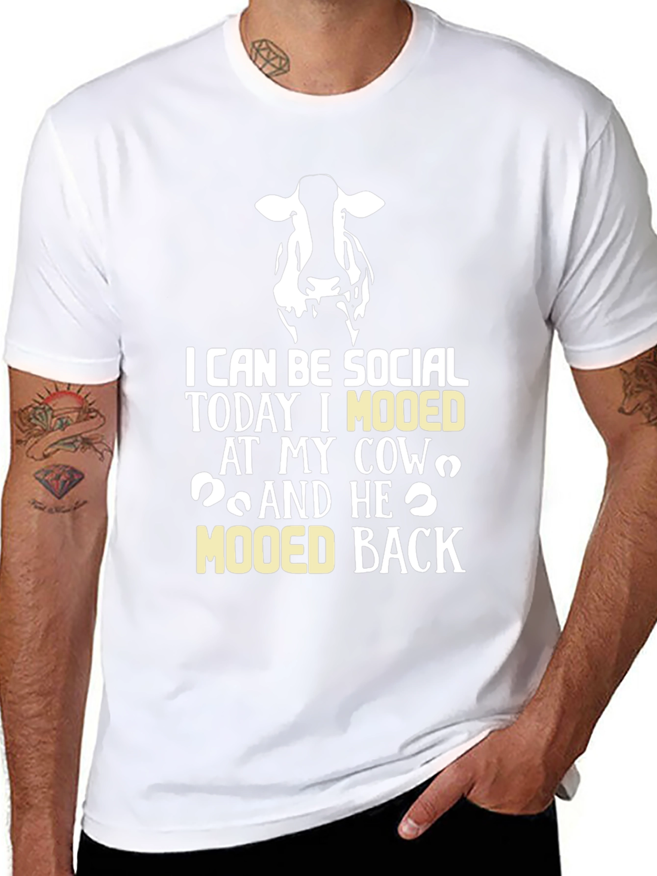 Cow Mooed Back T-Shirt - Socially Acceptable Humor