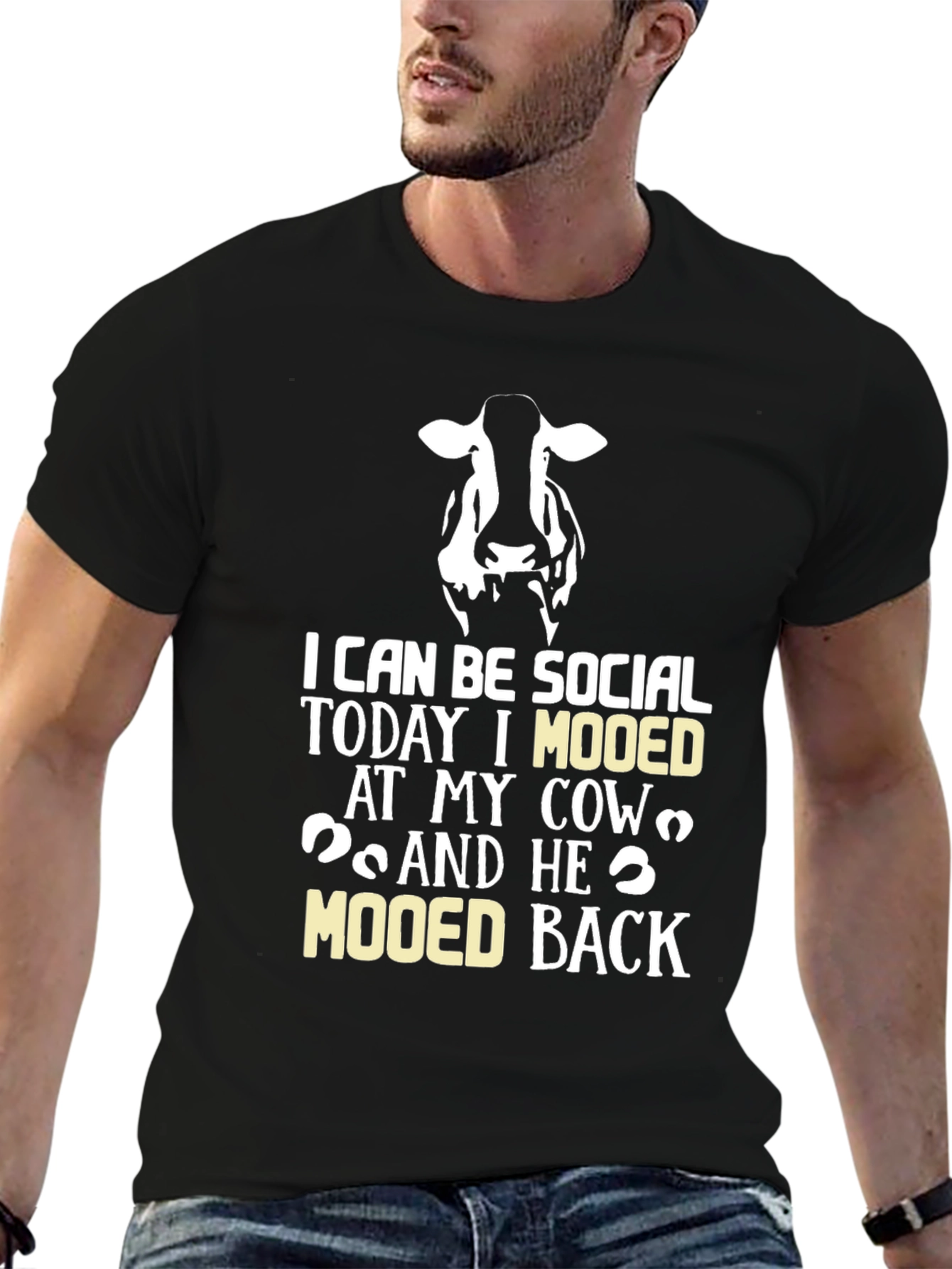Cow Mooed Back T-Shirt - Socially Acceptable Humor