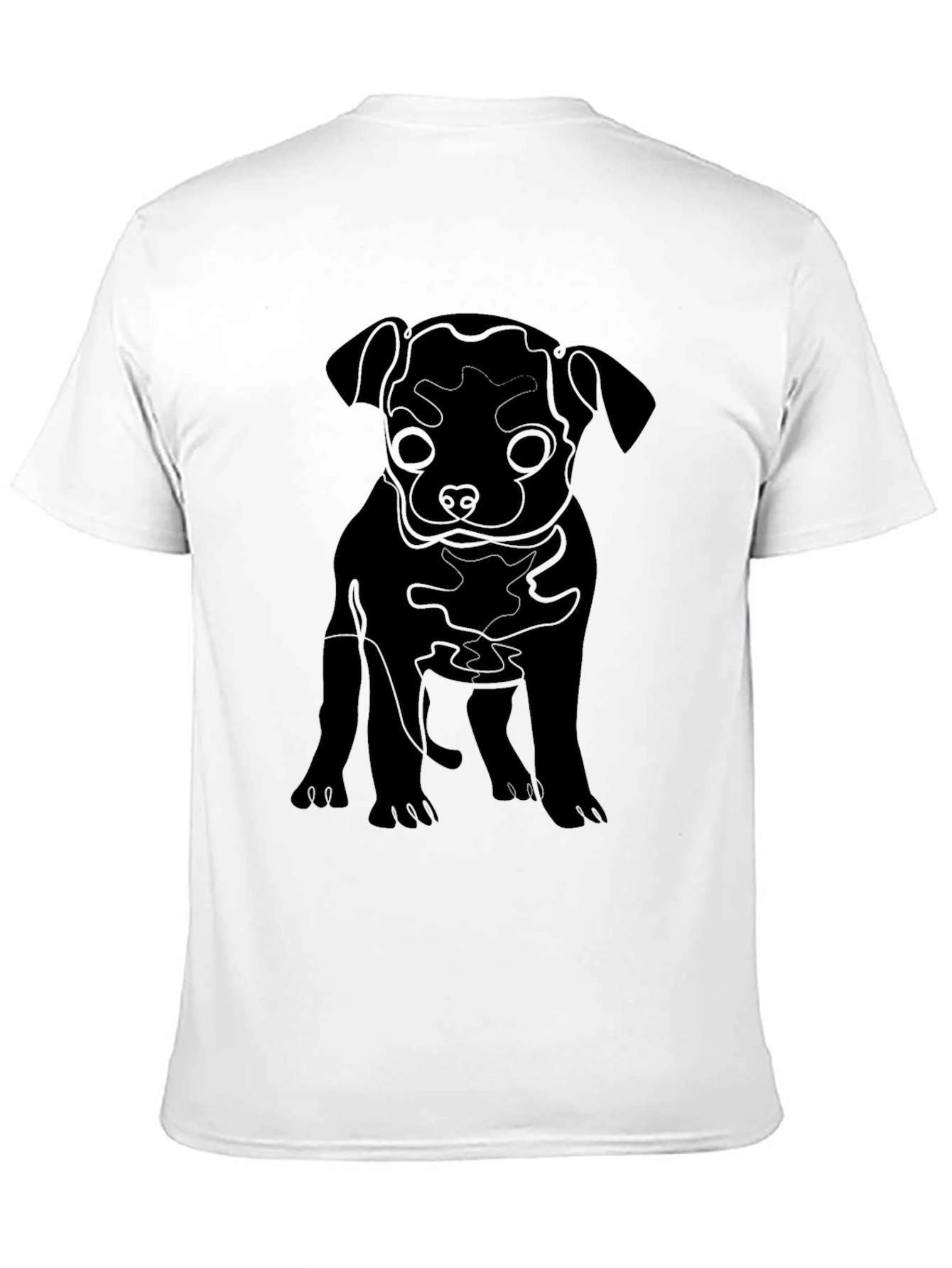 Black Puppy Line Art Graphic Tee
