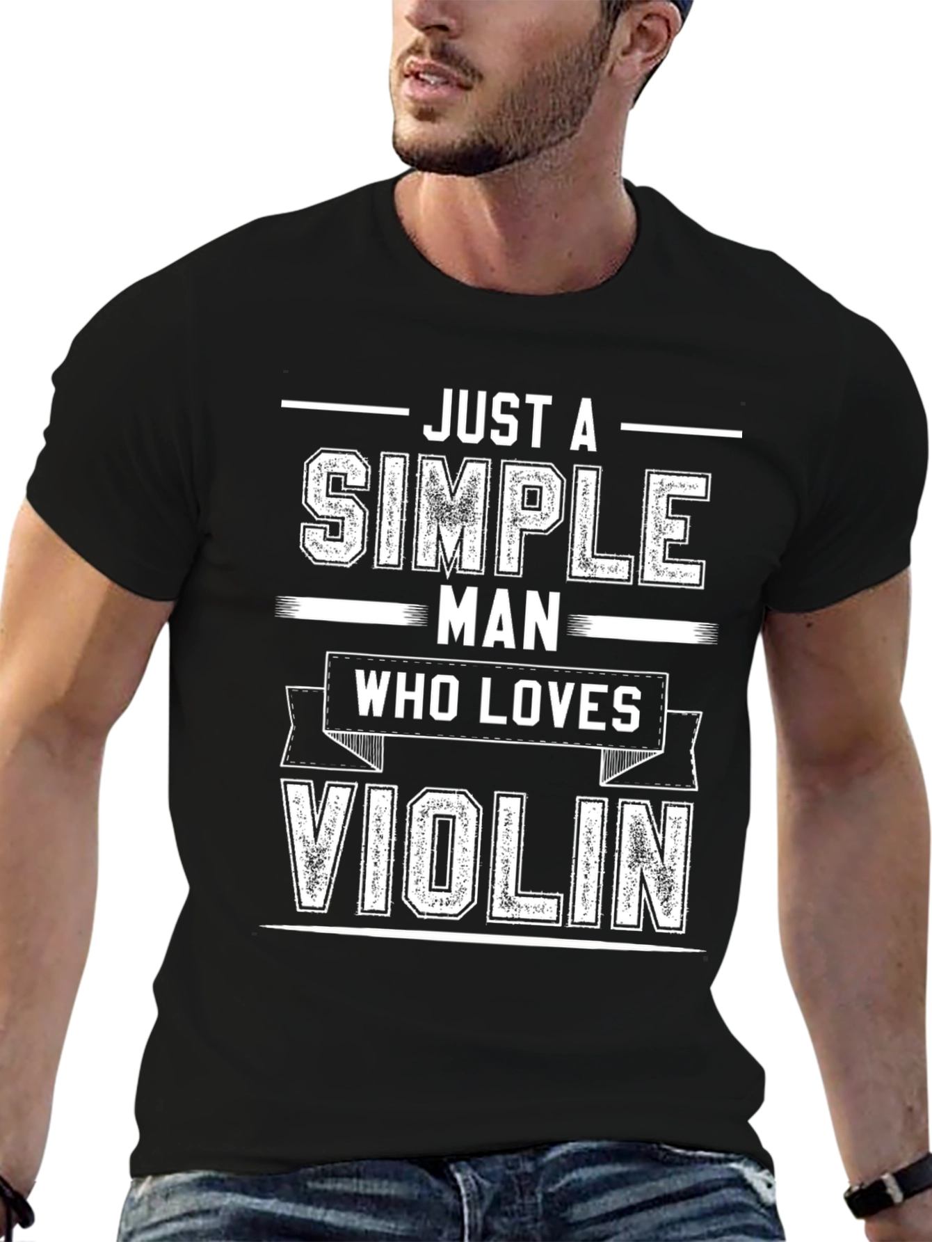 Simple Man Violin Lover T-Shirt - Black