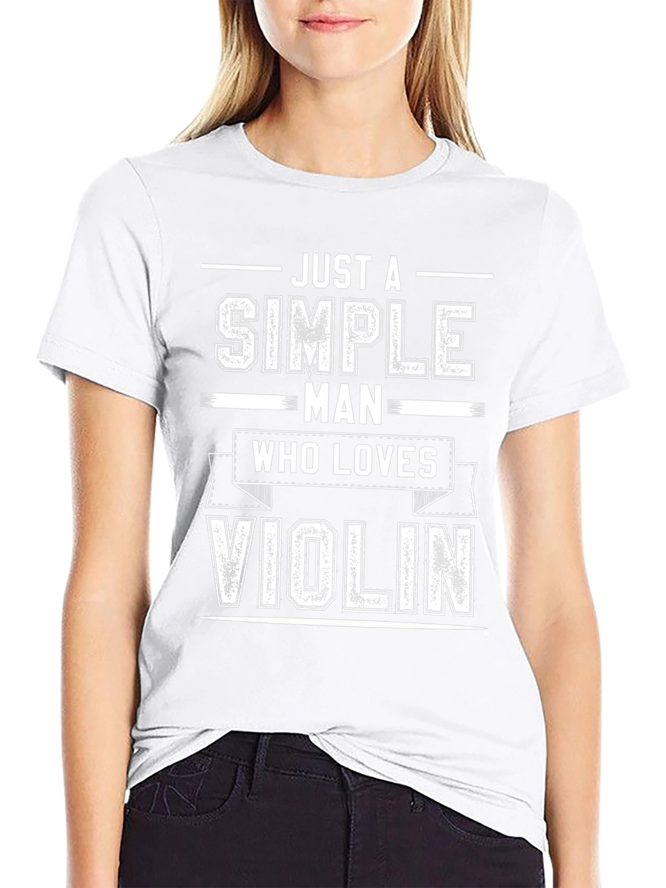 Simple Man Violin Lover T-Shirt - Black