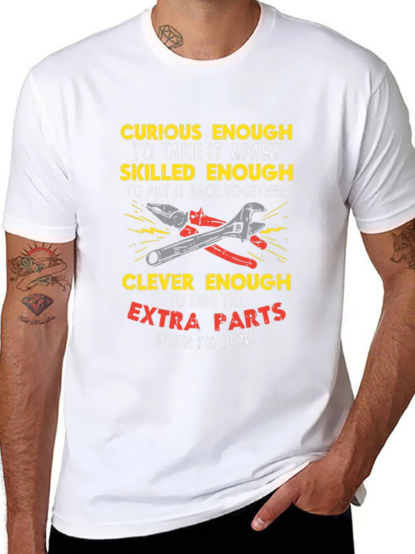Curious Enough Mechanic T-Shirt - Clever Humor Tee