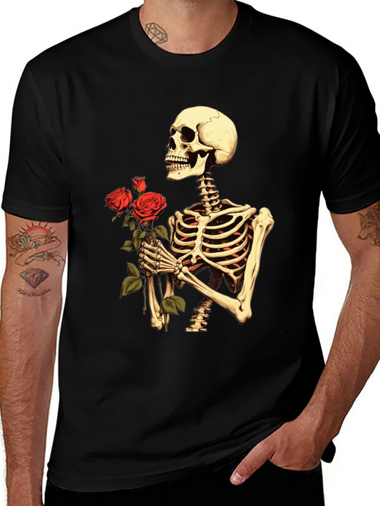 Skeleton Rose Graphic T-Shirt
