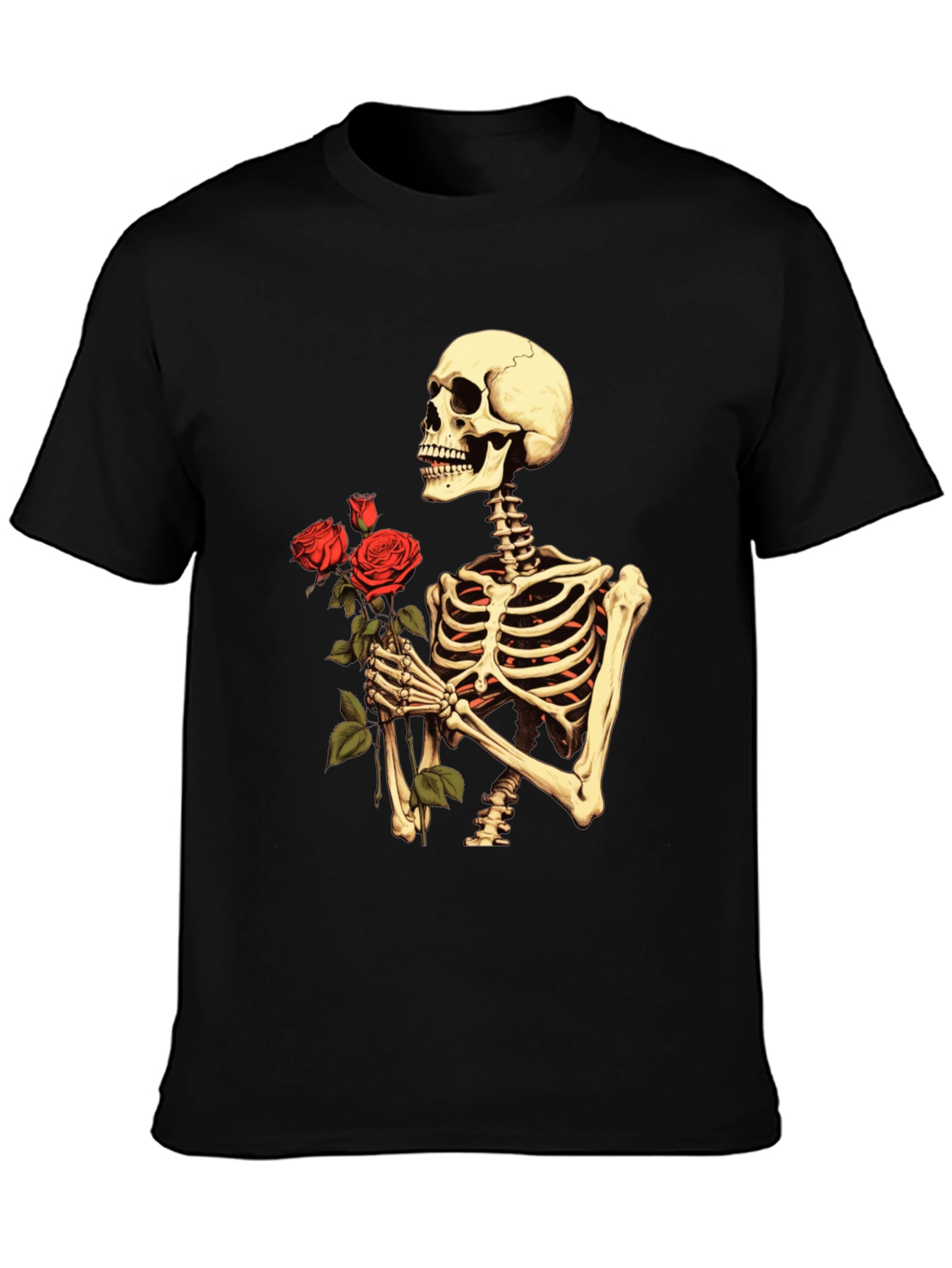 Skeleton Rose Graphic T-Shirt