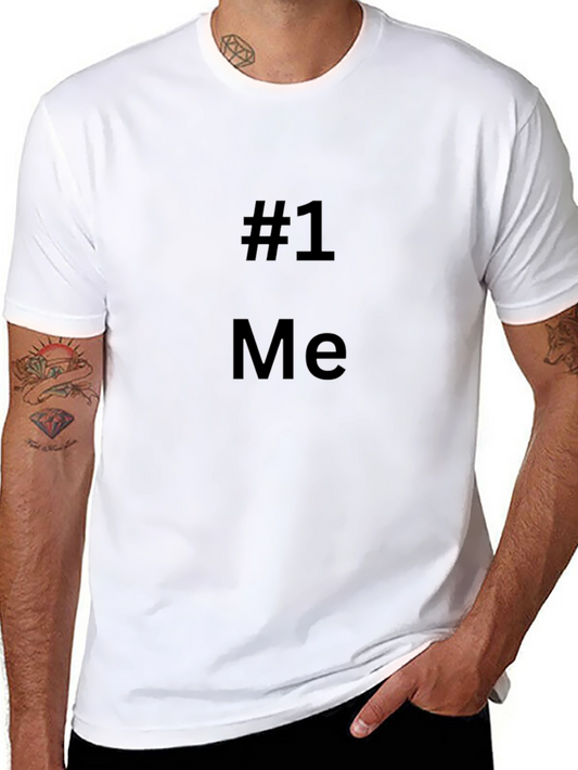 #1 Me T-Shirt - Black Crew Neck Tee Casual Style