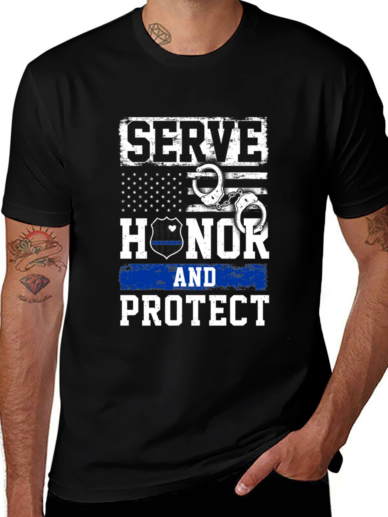 Serve Honor Protect Mens Graphic T-Shirt