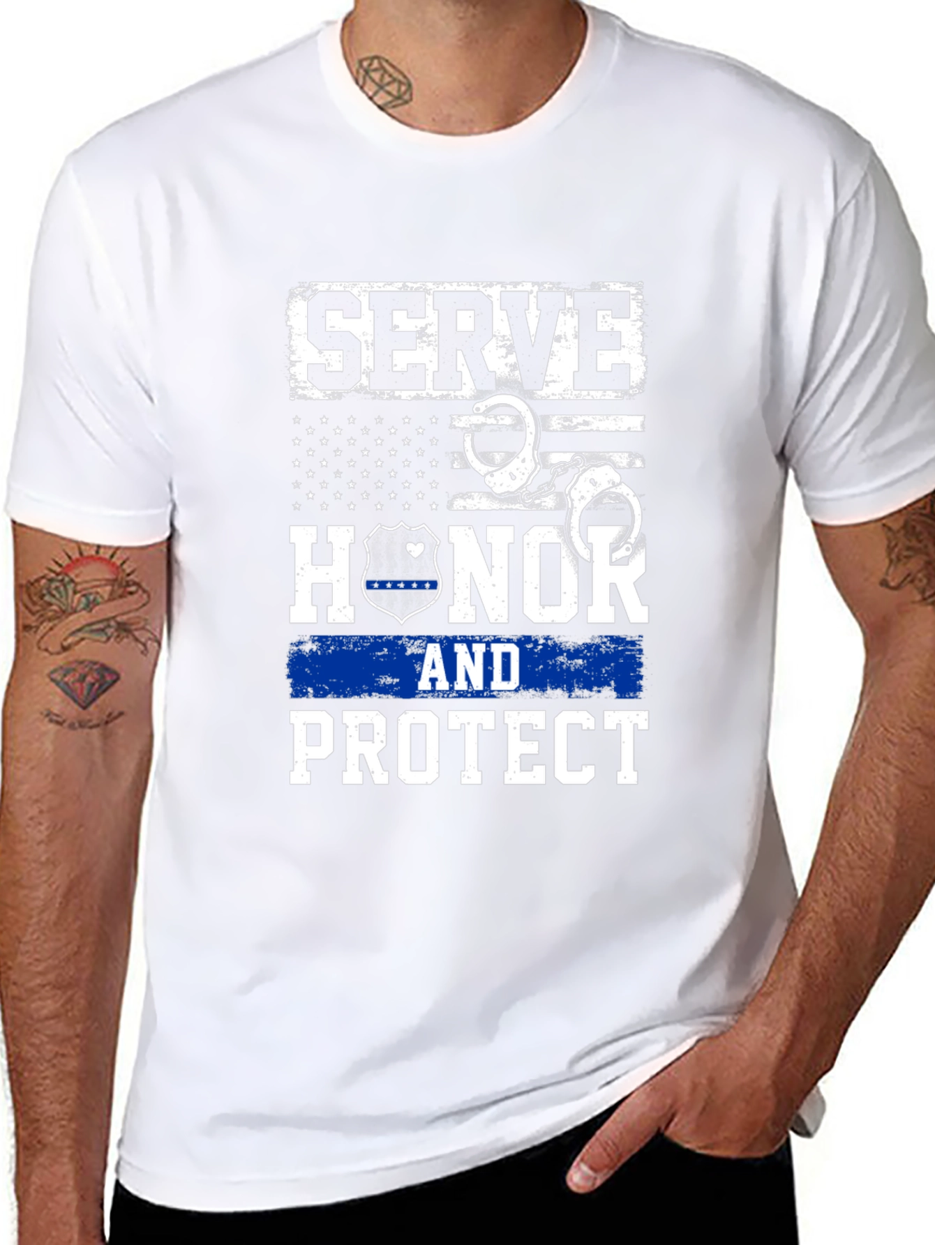 Serve Honor Protect Mens Graphic T-Shirt