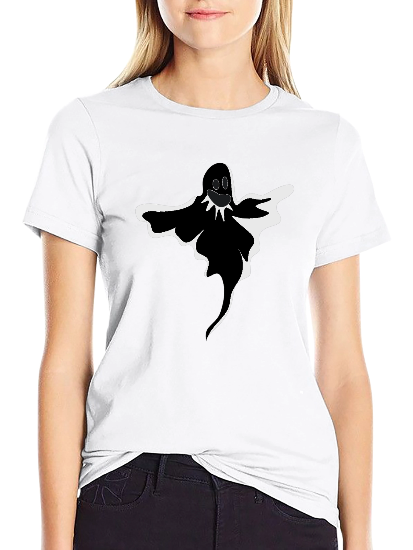 Spooky Ghost Graphic Tee - Halloween Style