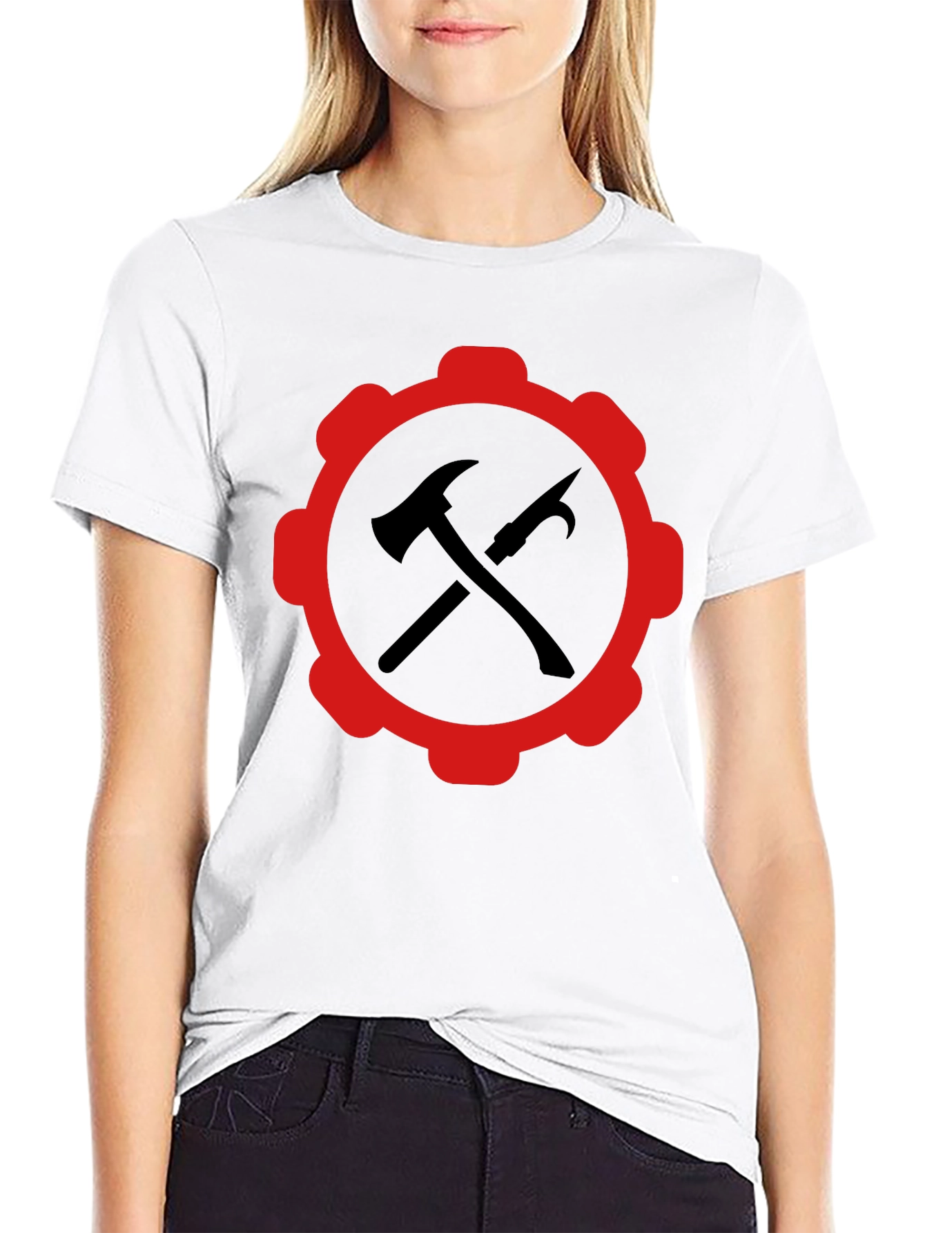 Red Gear Black Hammer Axe T-Shirt