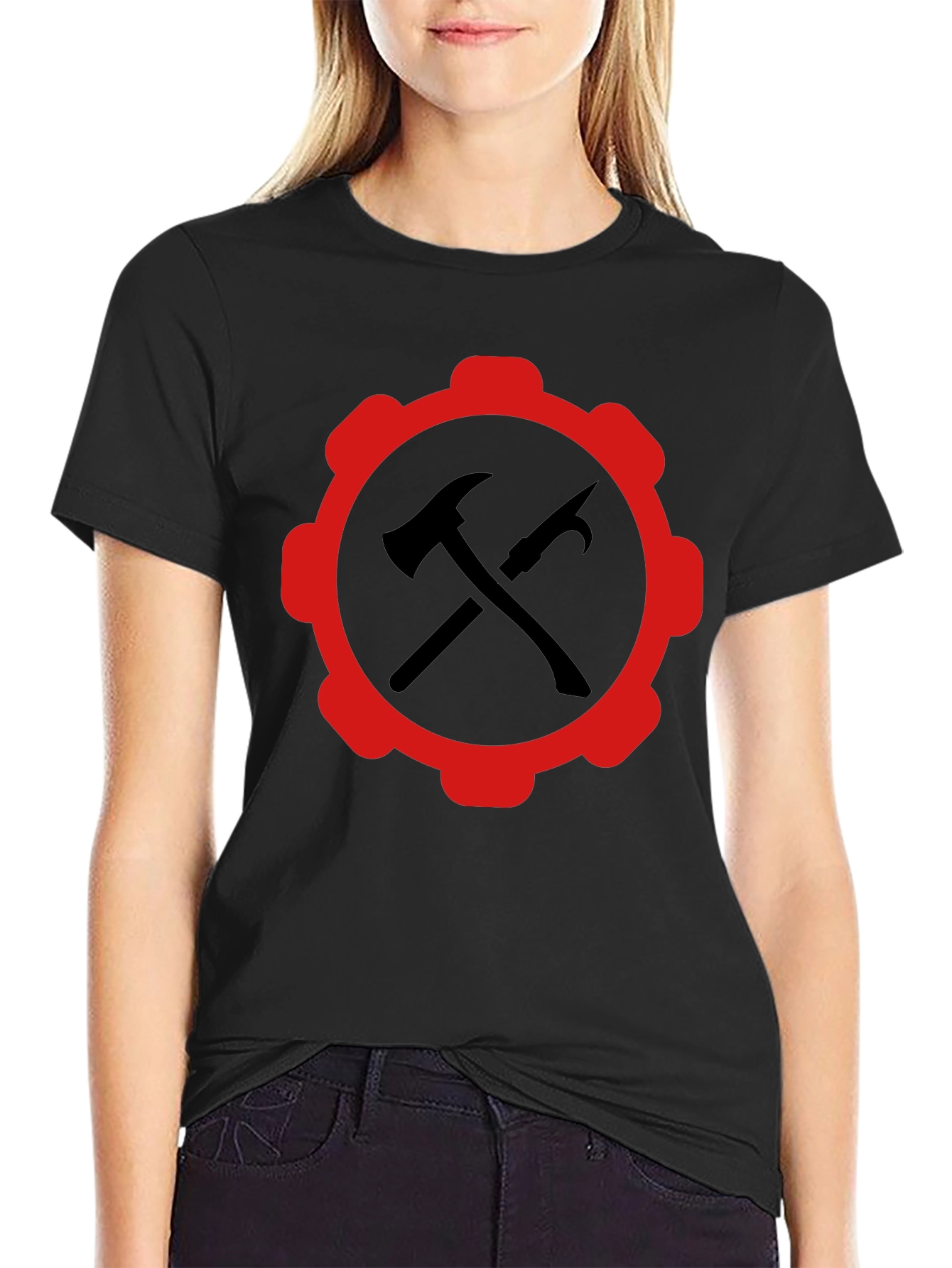 Red Gear Black Hammer Axe T-Shirt