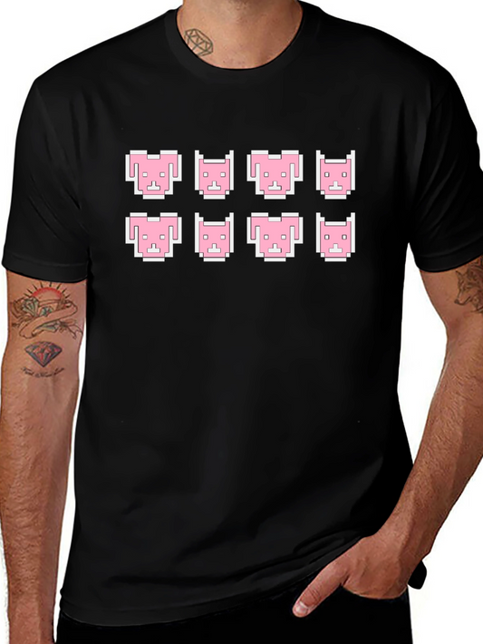 Retro Pixelated Pink Bear T-Shirt