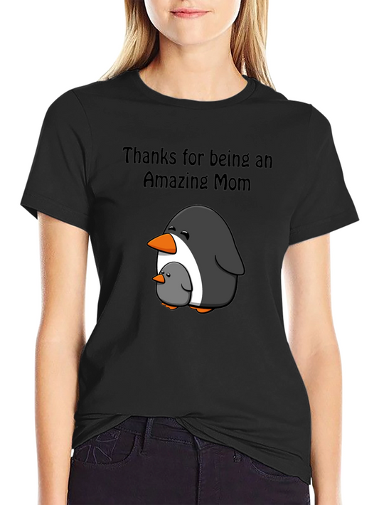 Amazing Mom Penguin Graphic T-Shirt