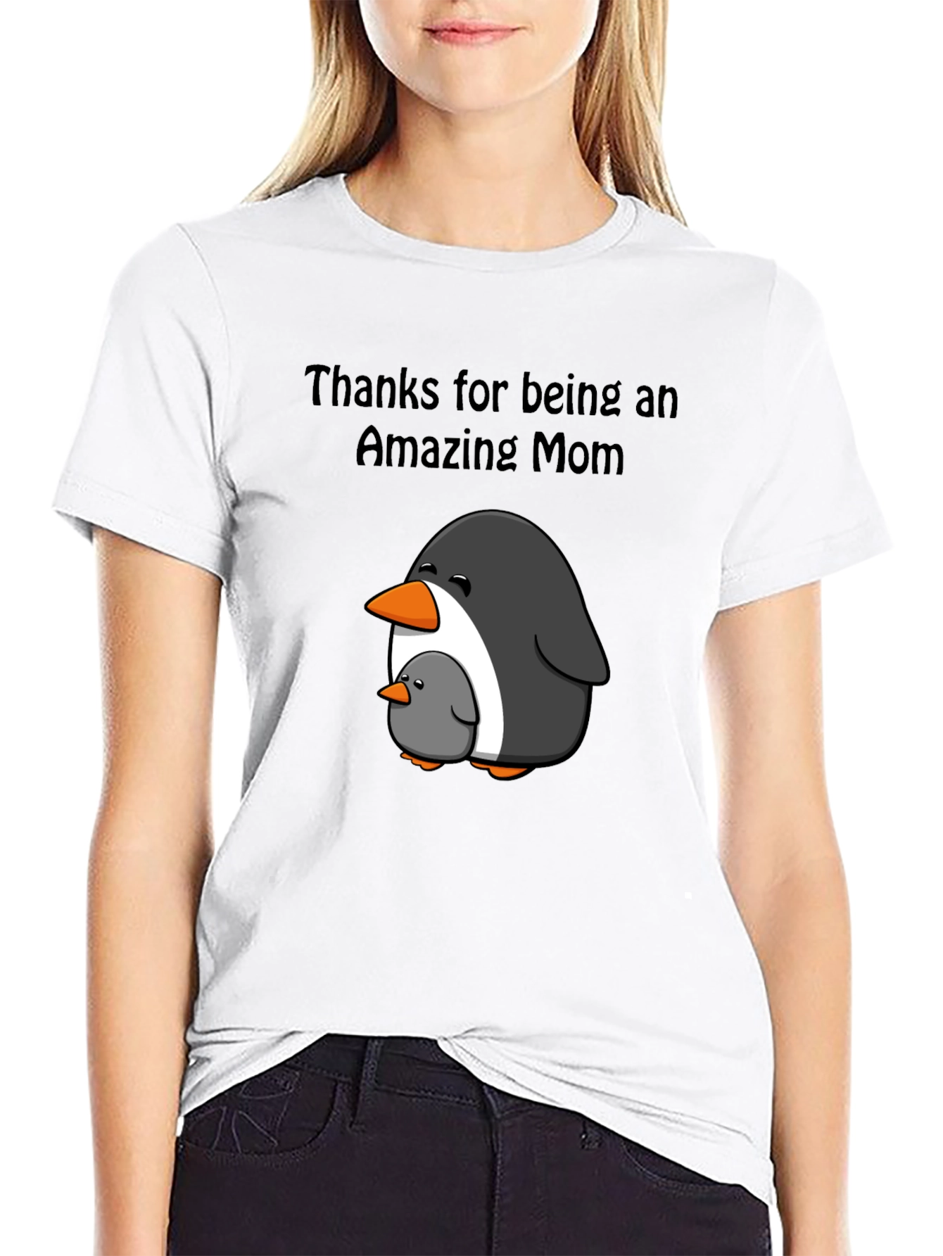 Amazing Mom Penguin Graphic T-Shirt