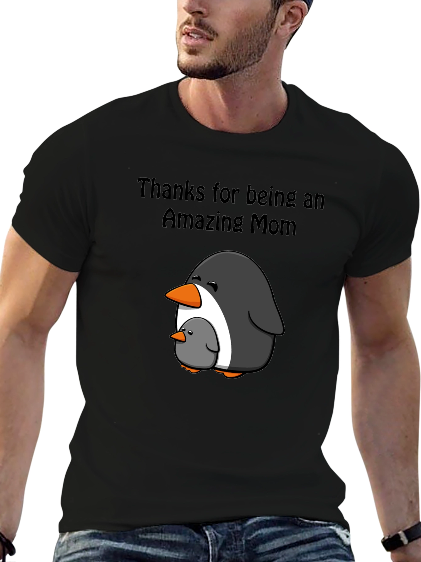 Amazing Mom Penguin Graphic T-Shirt