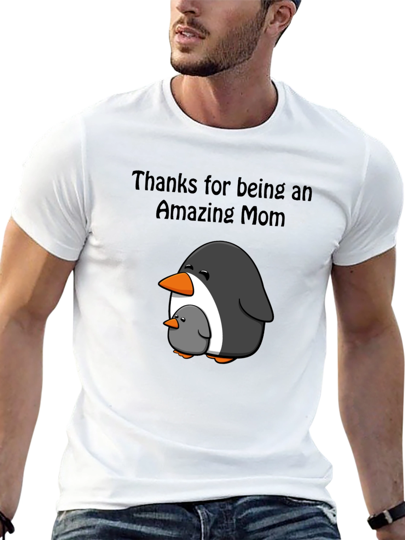 Amazing Mom Penguin Graphic T-Shirt