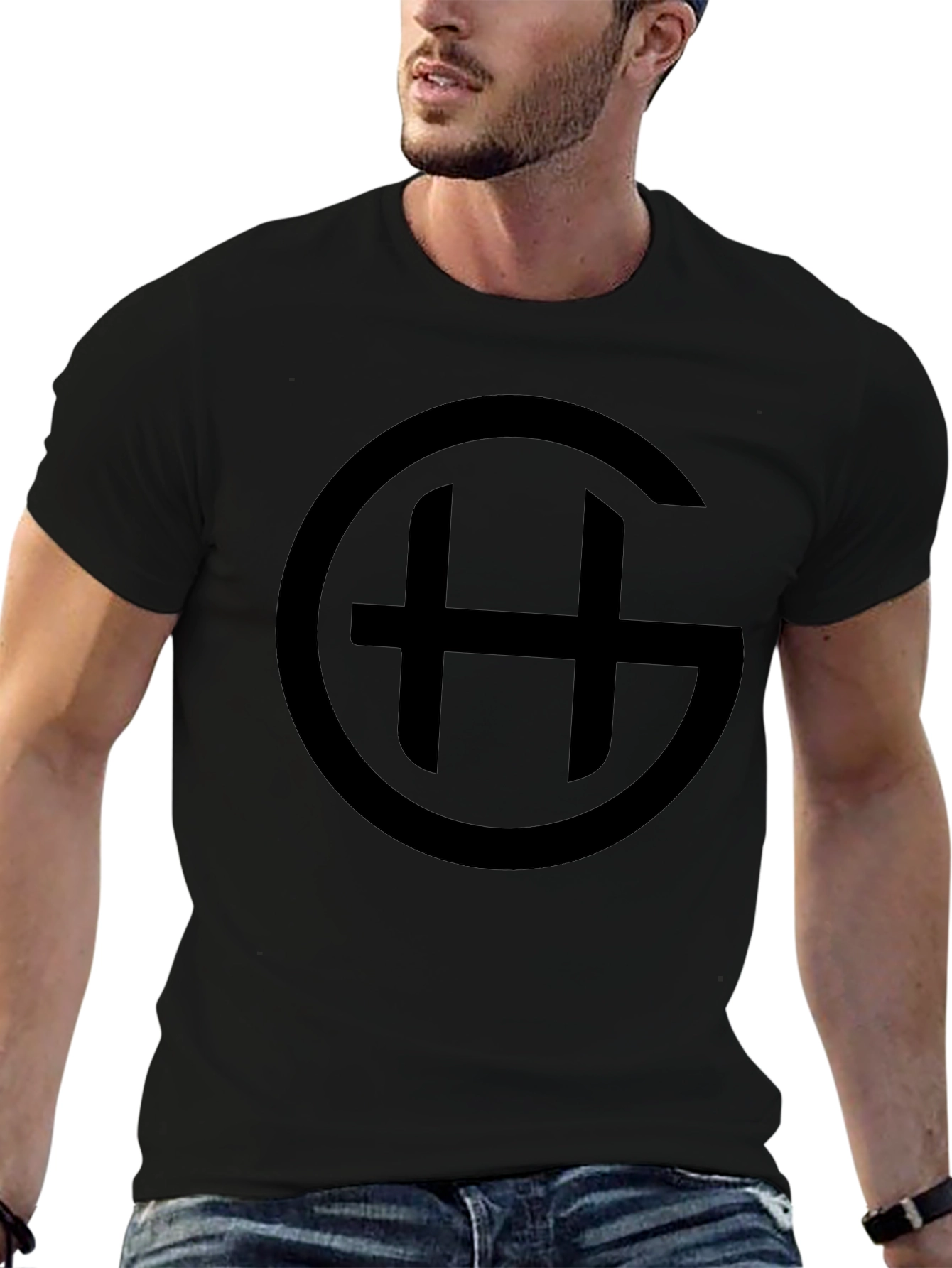 Black Circle GH Logo T-Shirt - Casual Style