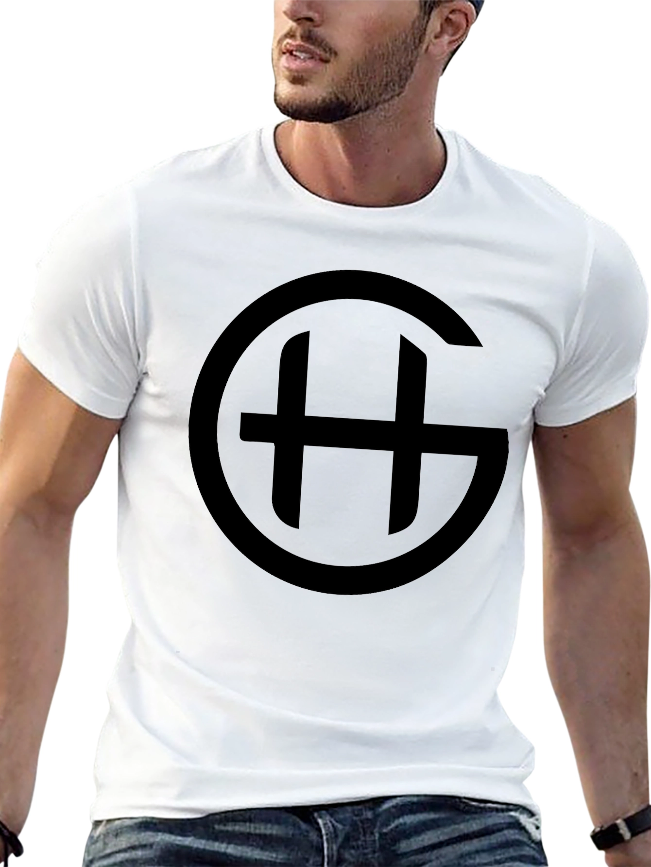 Black Circle GH Logo T-Shirt - Casual Style