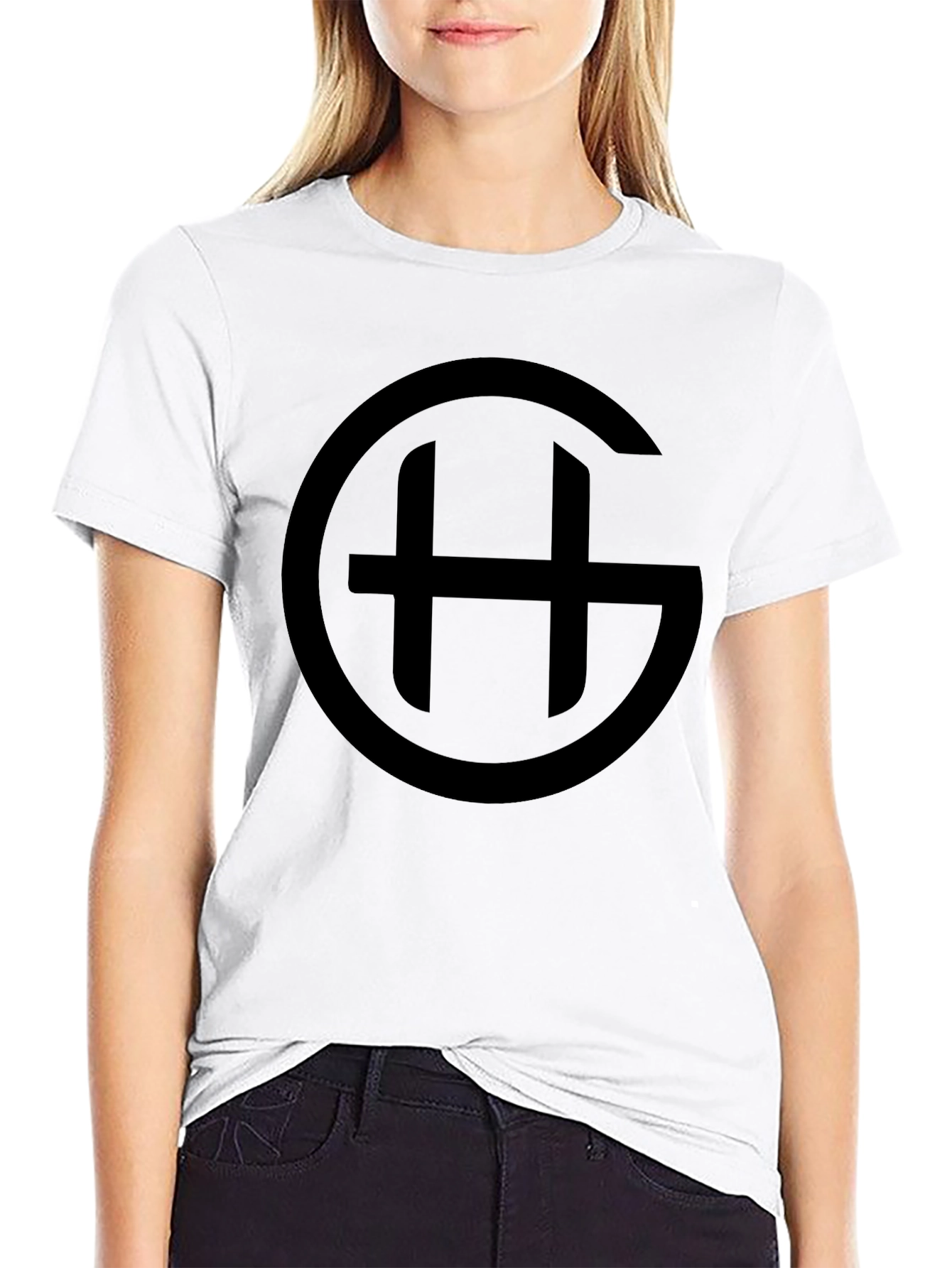Black Circle GH Logo T-Shirt - Casual Style